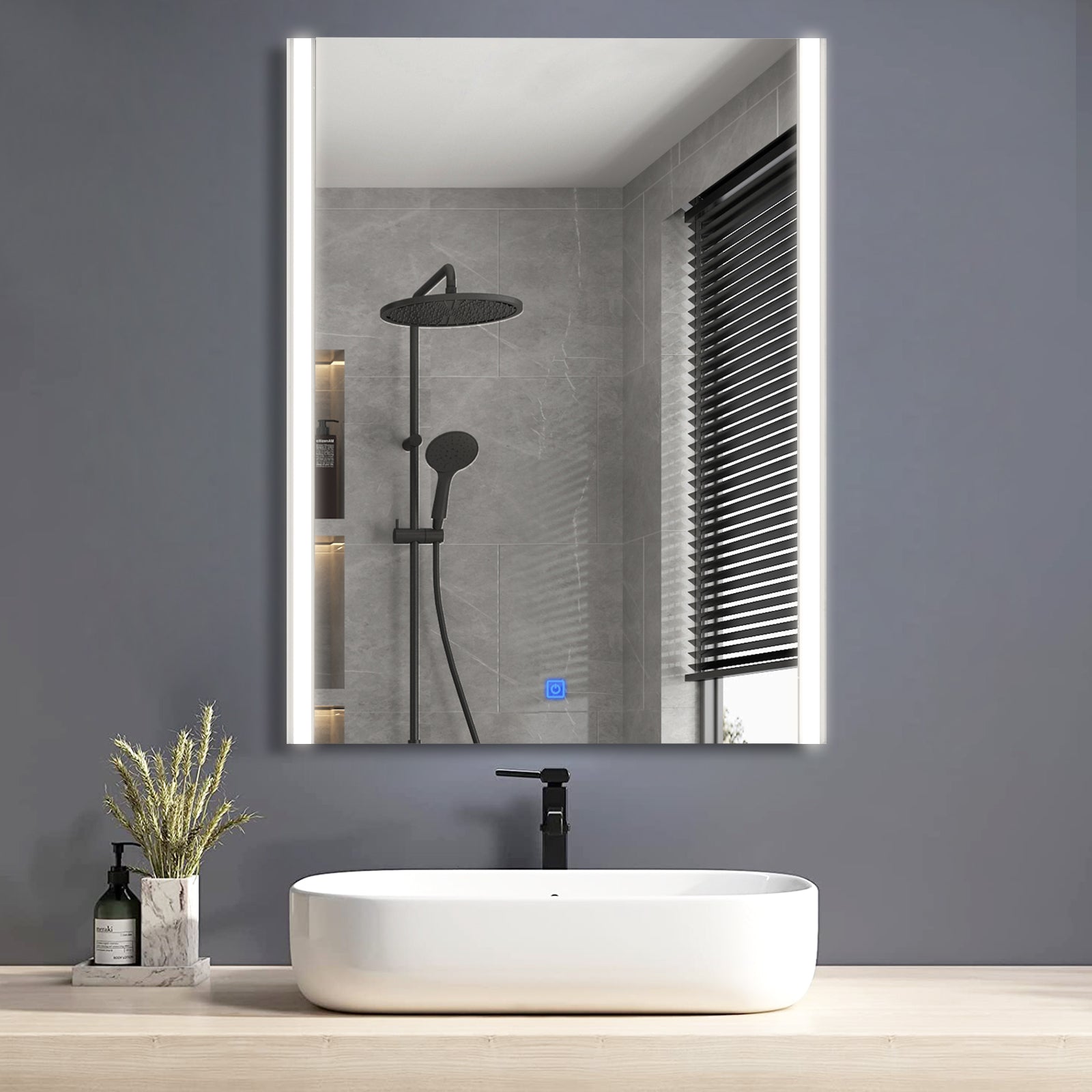 Fiora Led Light Streamline Frameless Bathroom Mirror-2