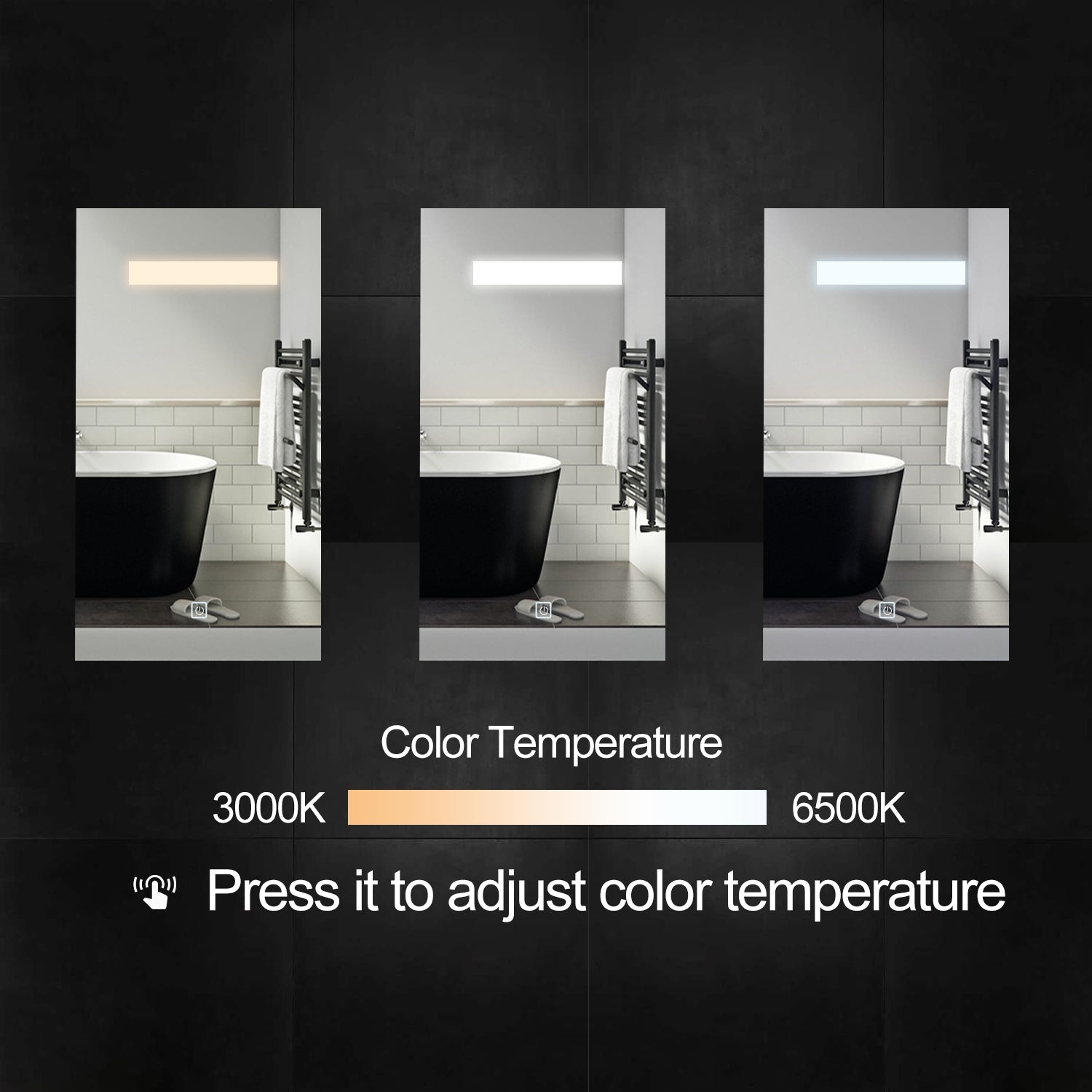 Othello Bathroom Mirror Cabinet with Lights[1 Door+3 Shelves]-1
