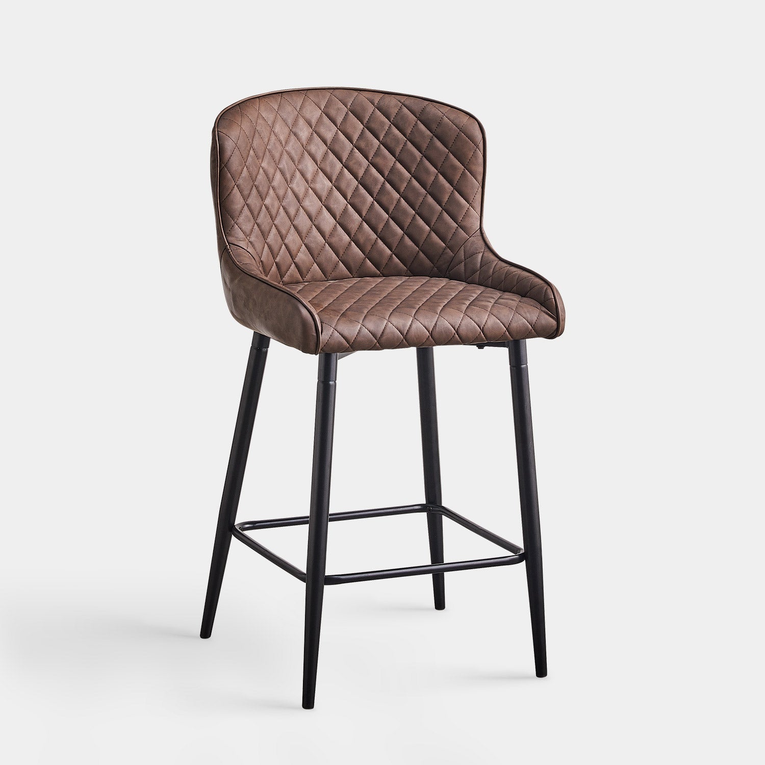 Dundas Faux Leather Bar Stools [65cm] [Set of 2]-5