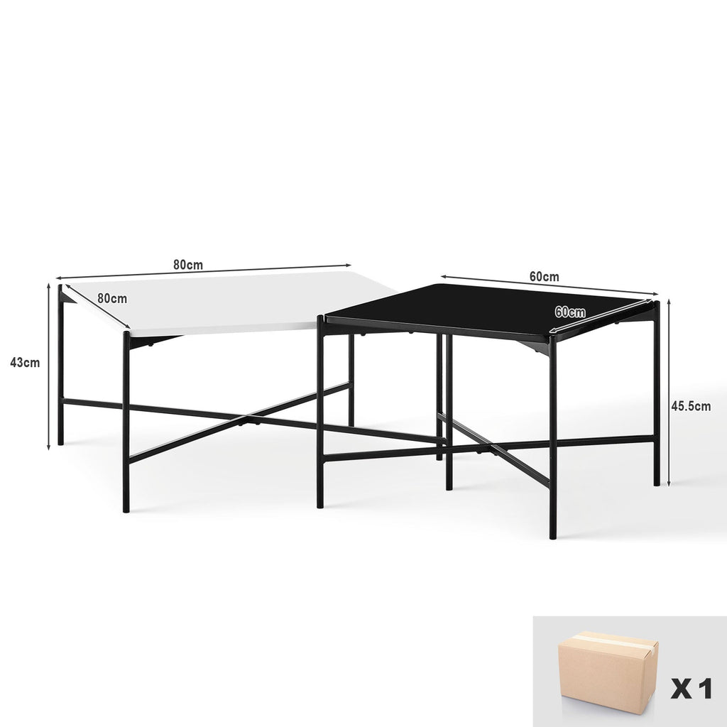 Arol 2-Piece High Gloss Square Nesting Coffee Table Set-3