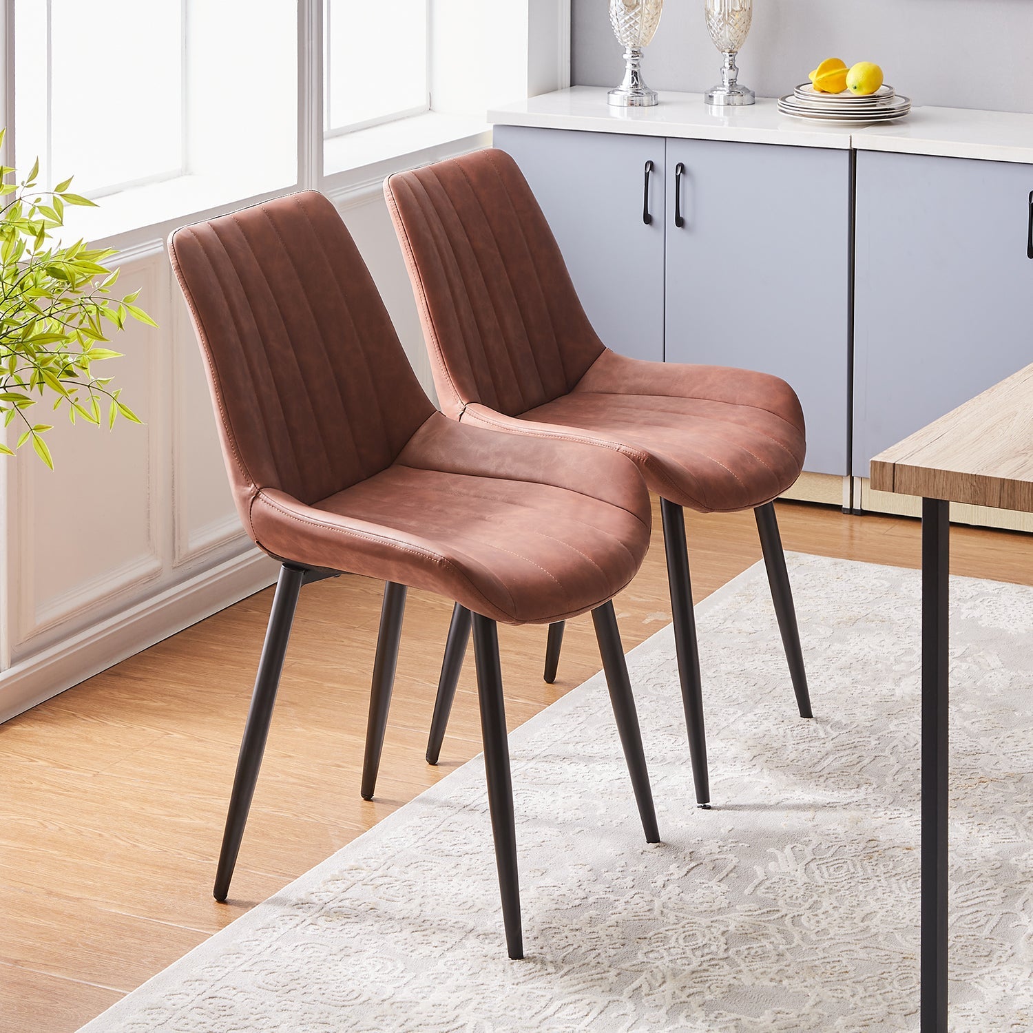 Clair Faux Leather Dining Chairs-5