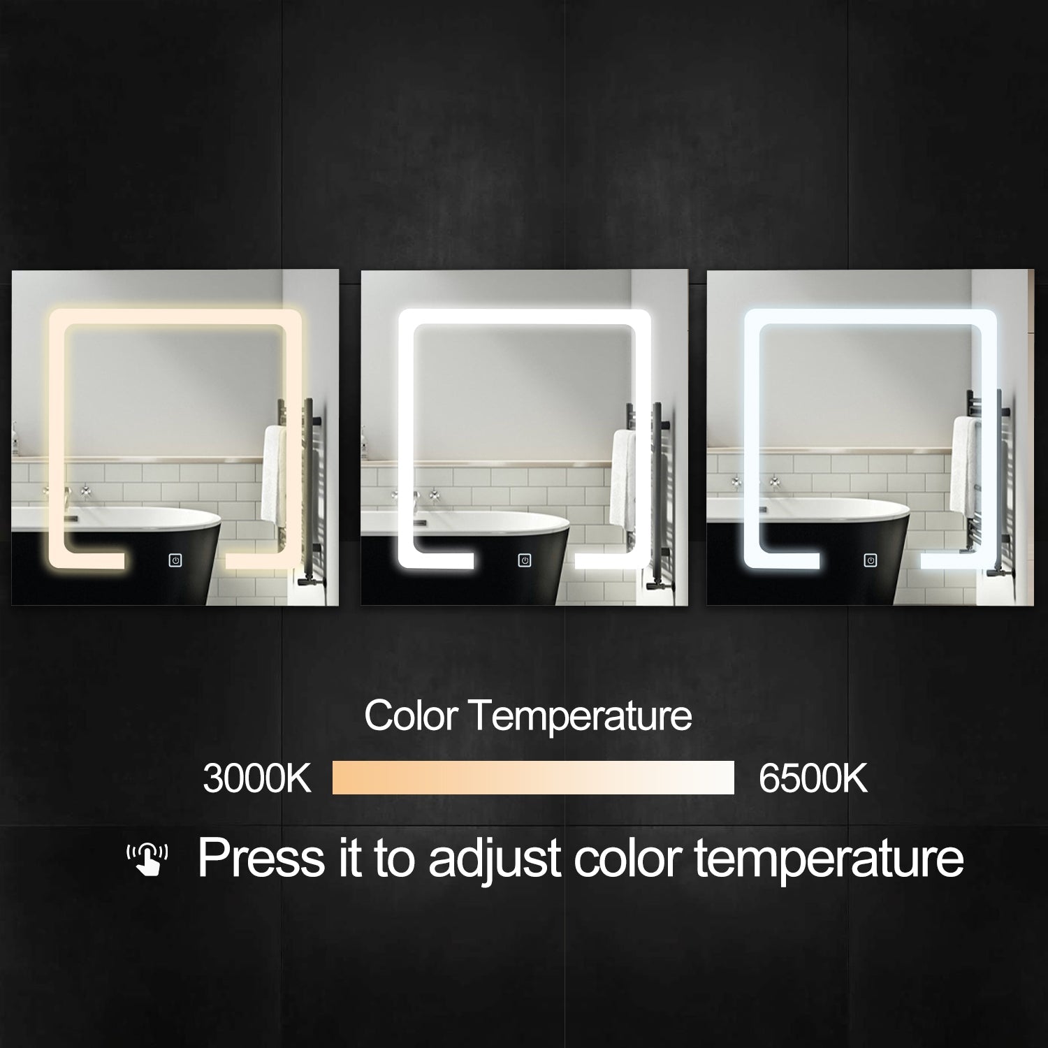 Tavion Bathroom Mirror Cabinet with Lights [1 Door+3 Shelves]-1