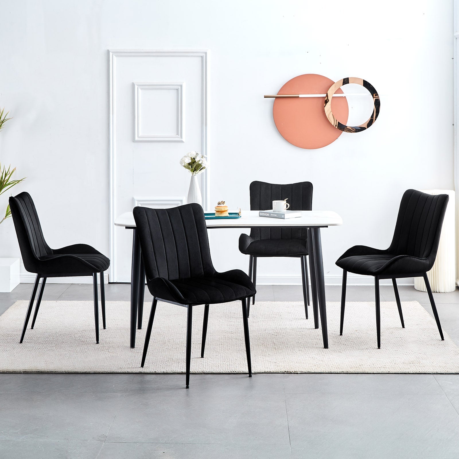 Myra Velvet Dining Chairs [Set of 2]-2