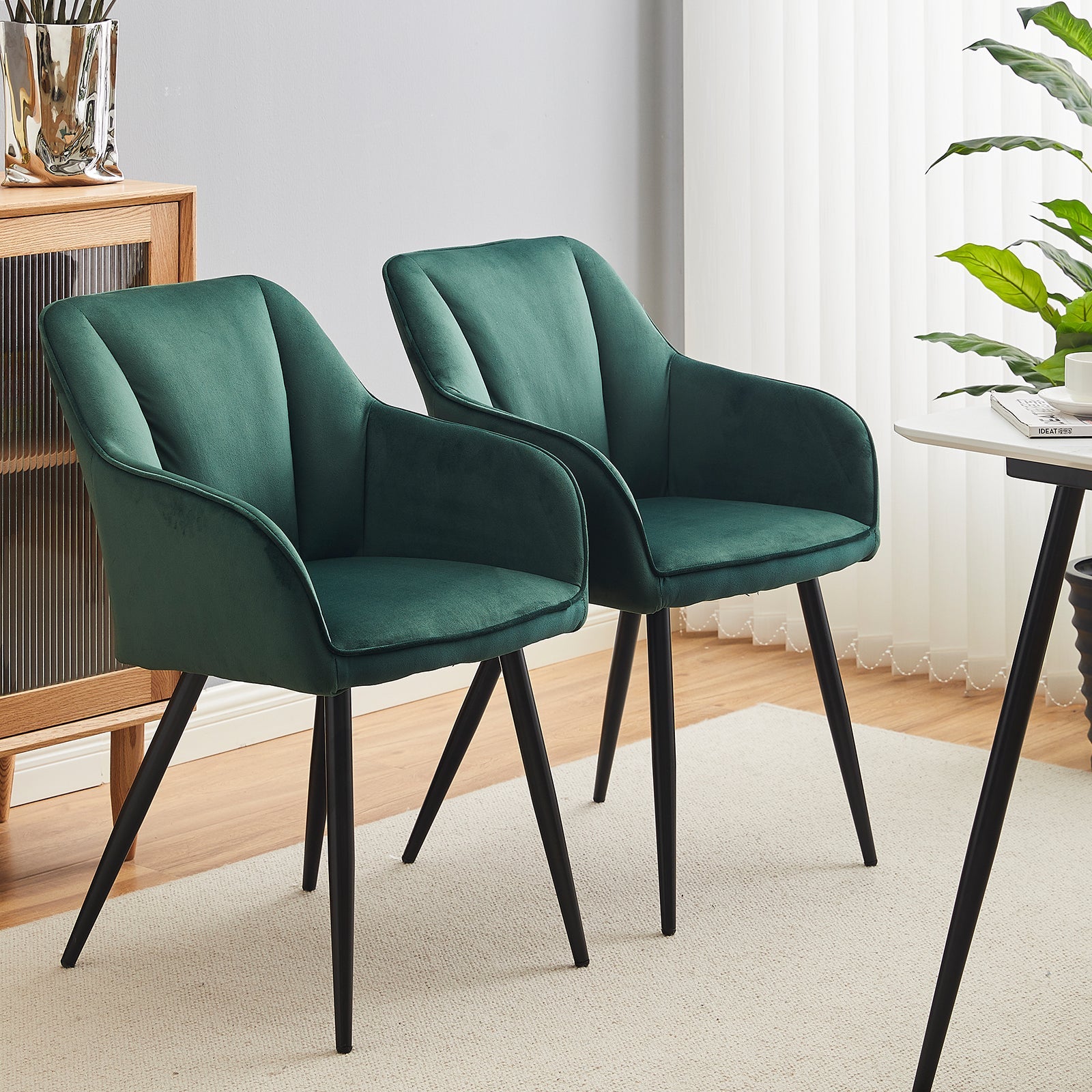 Earven Velvet Dining Chairs [Set of 2]-5