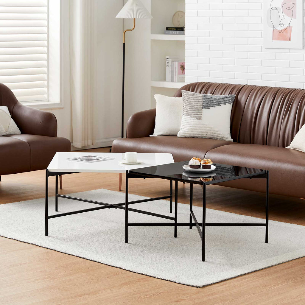 Arol 2-Piece High Gloss Square Nesting Coffee Table Set-2