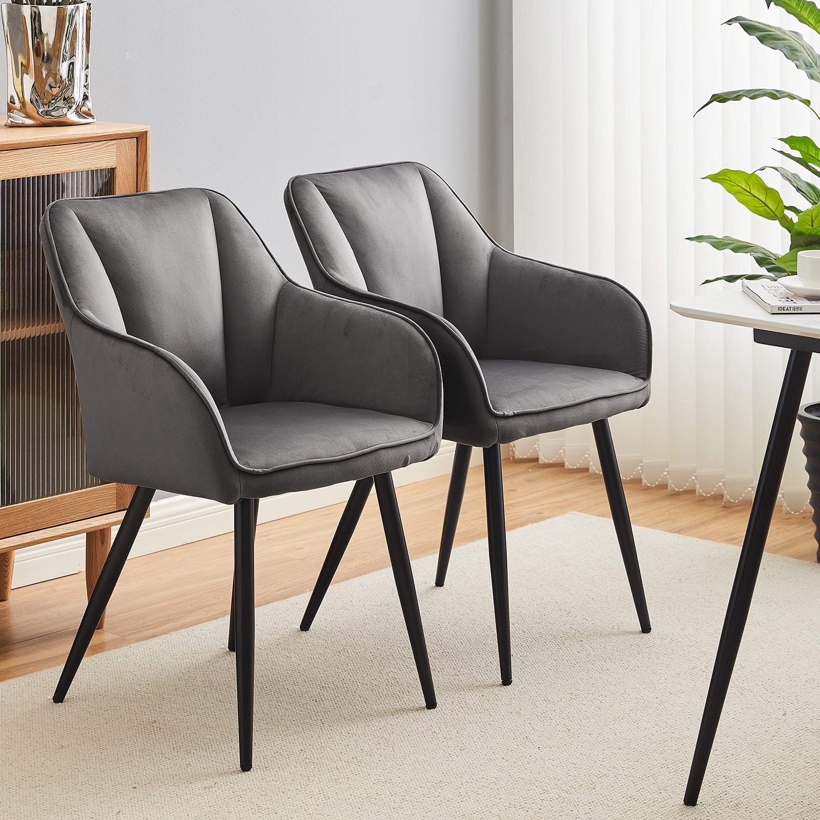 Earven Velvet Dining Chairs [Set of 2]-7