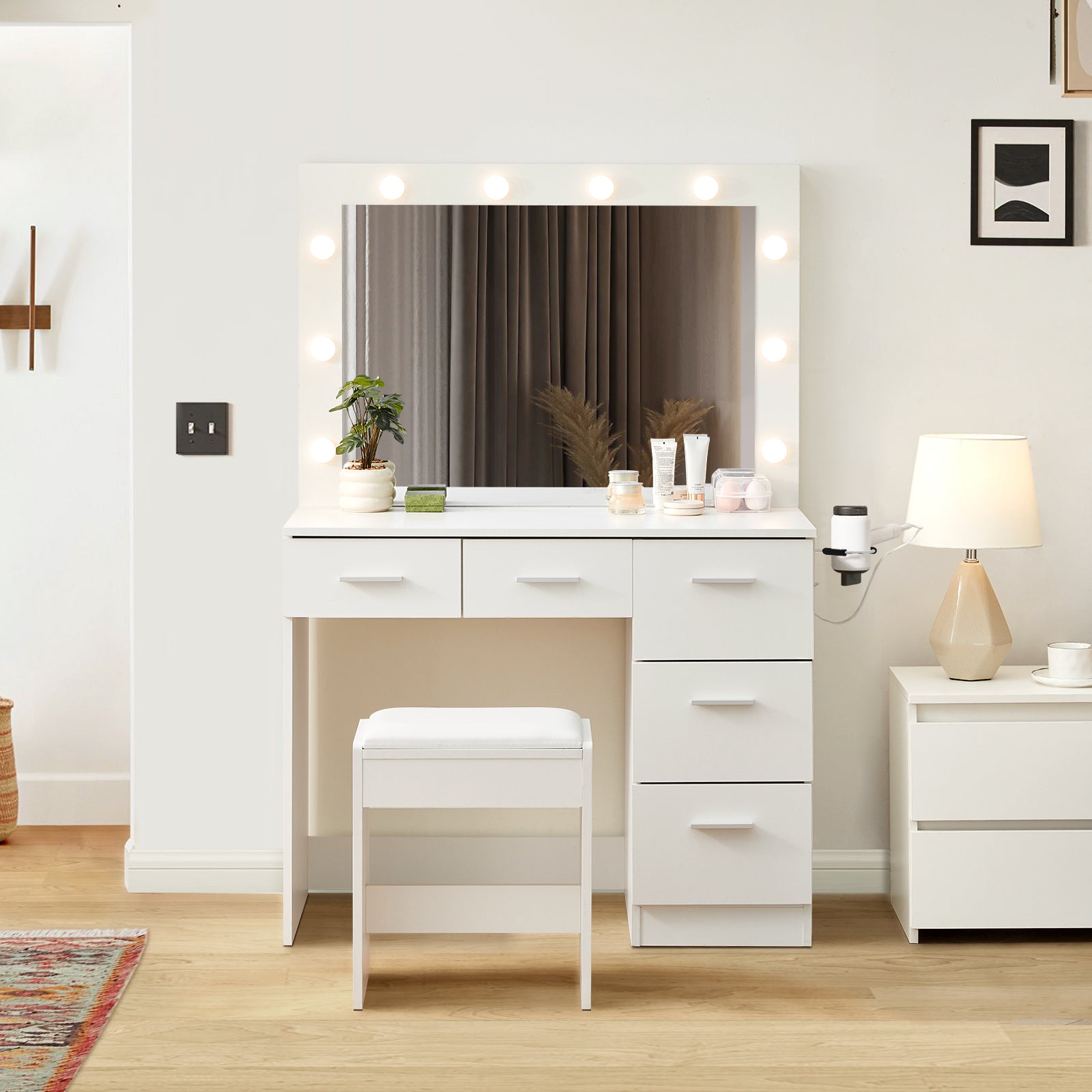 Hollywood Dressing Table Set [with Charging Station]-0
