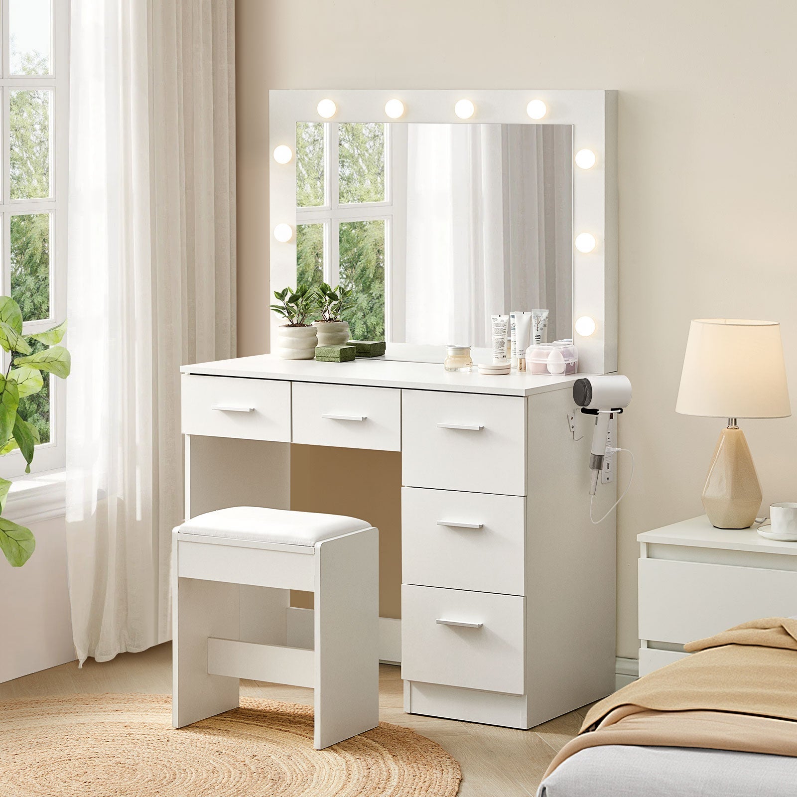 Hollywood Dressing Table Set [with Charging Station]-2
