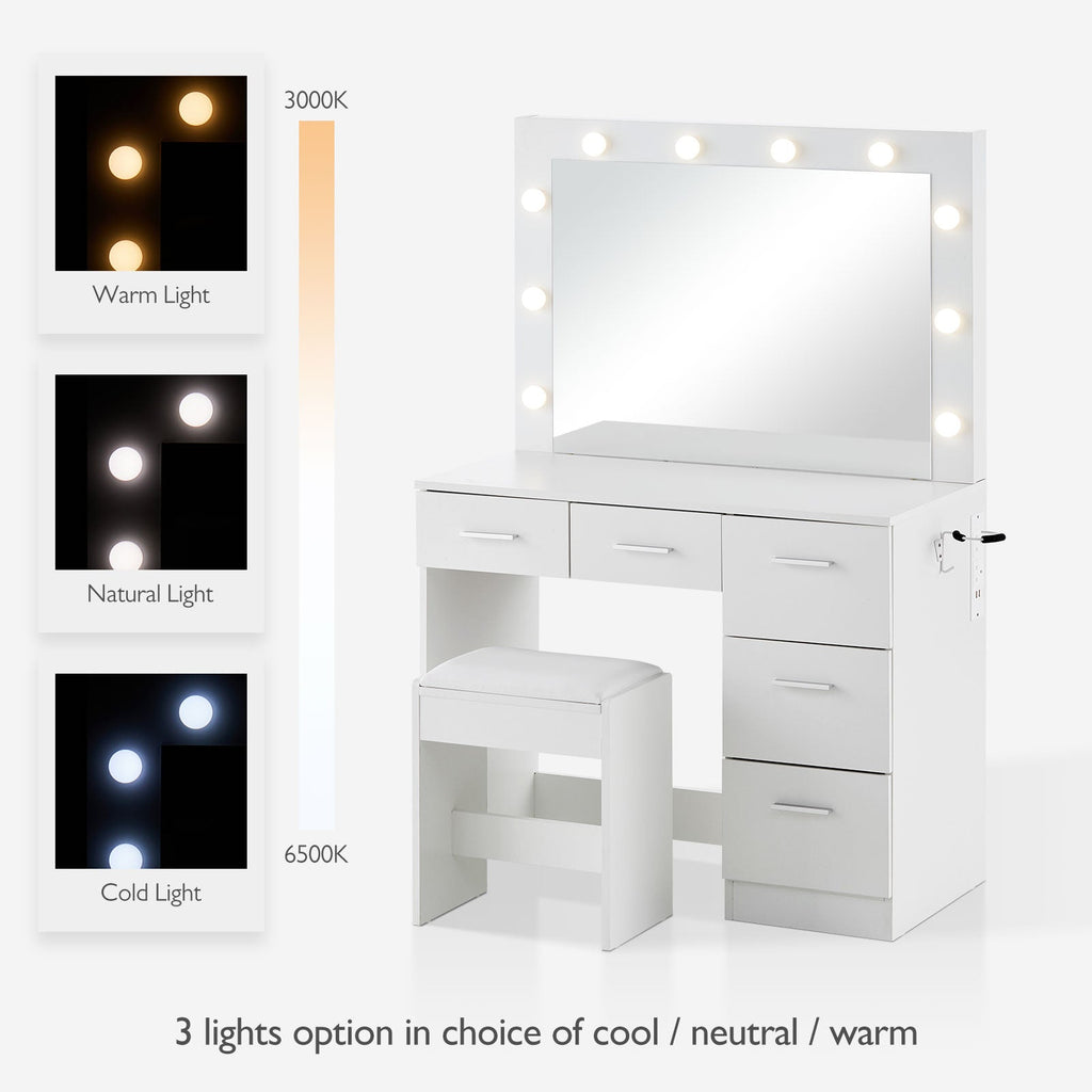 Hollywood Dressing Table Set [with Charging Station]-4