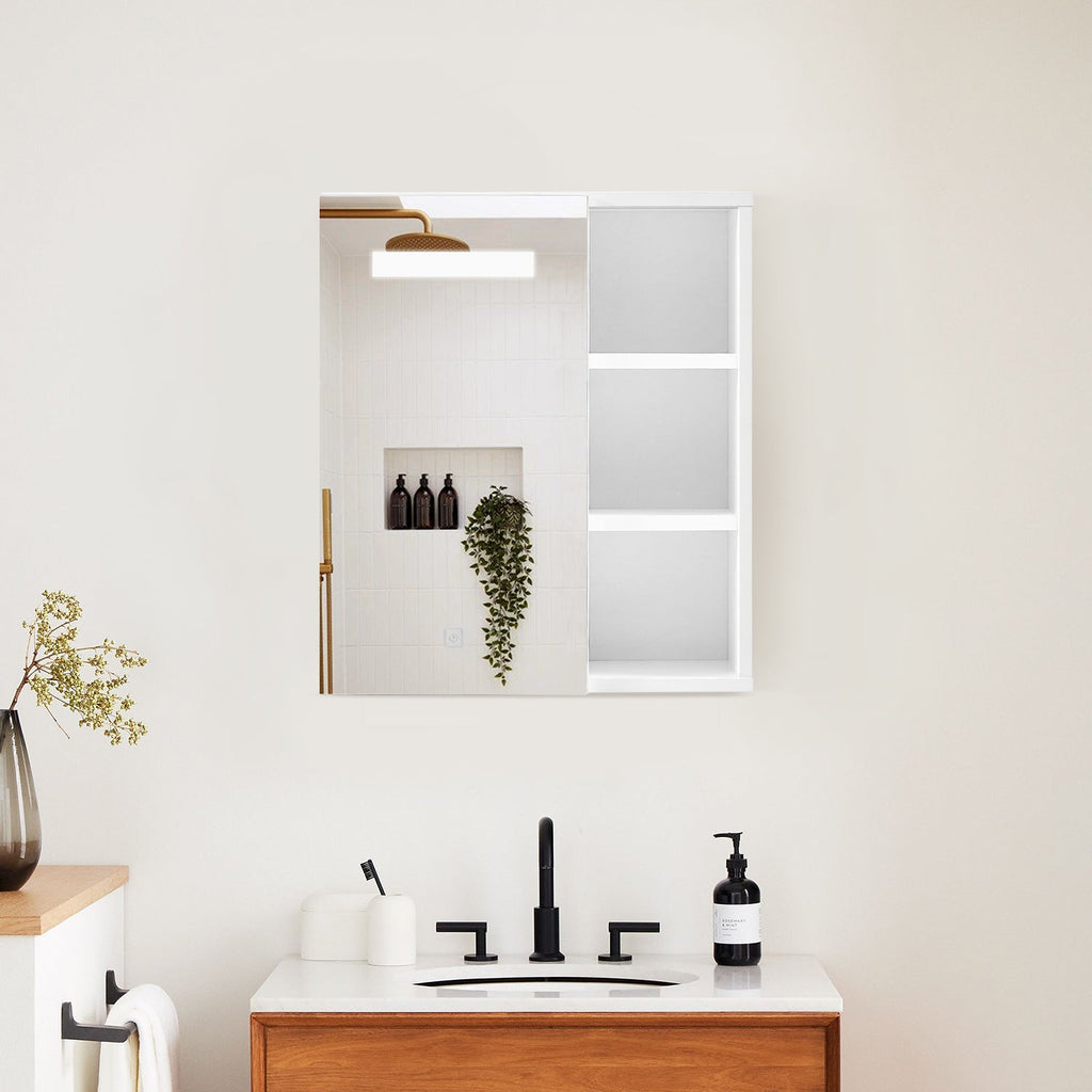 Othello Bathroom Mirror Cabinet with Lights[1 Door+3 Shelves]-0