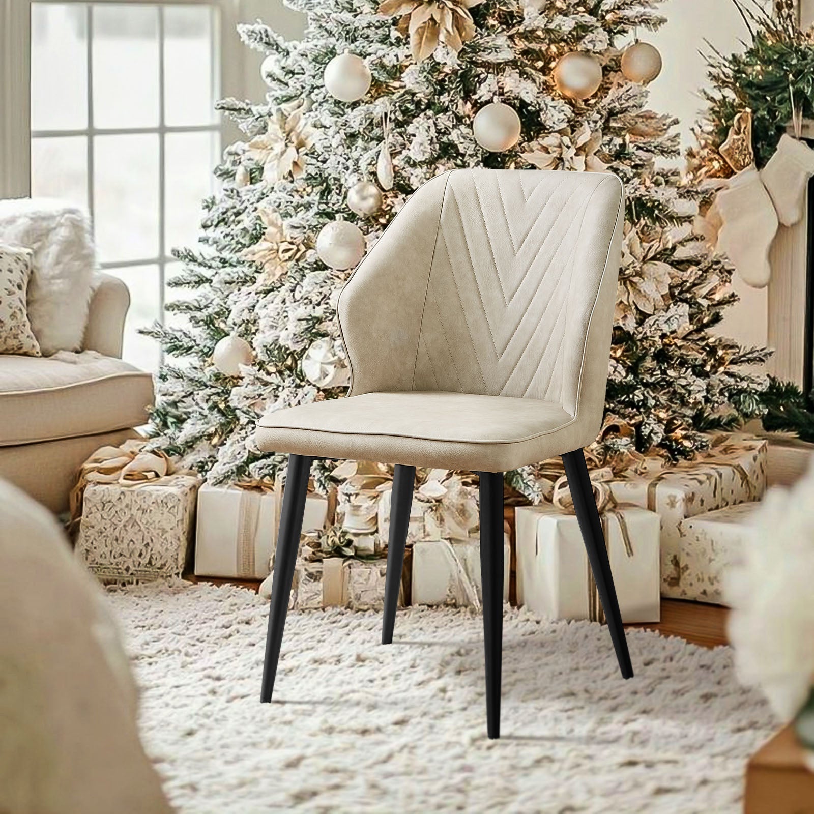 Daviyon Faux Leather Dining Chairs-3