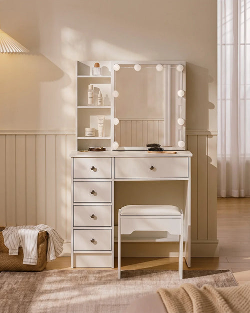 Amya Dressing Table Set [with Sliding Mirror]-0