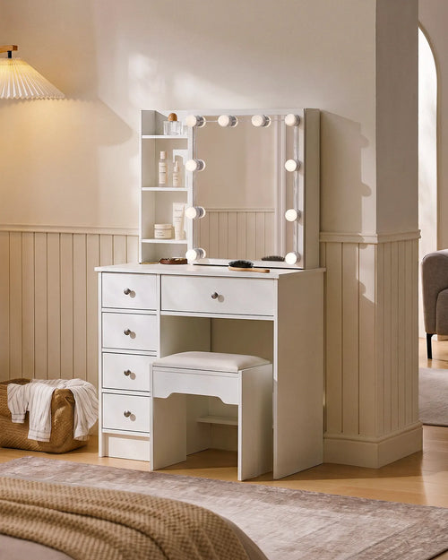 Amya Dressing Table Set [with Sliding Mirror]-1