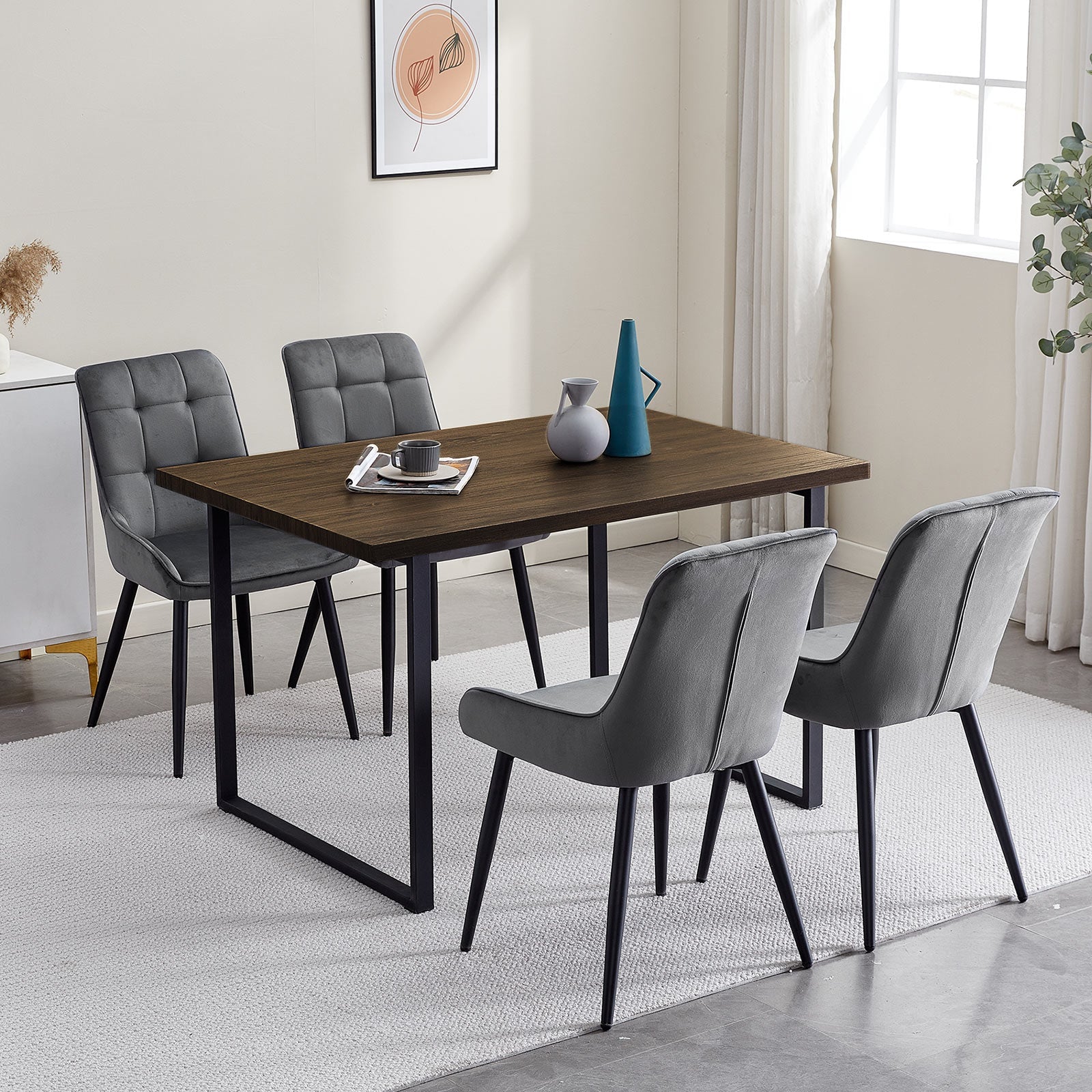 Mattoon Rectangle Dining Table[120cm/140cm]-4