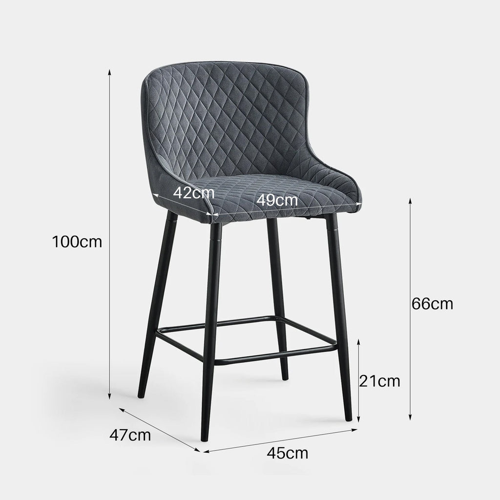 Dundas Velvet Bar Stools [65cm] [Set of 2]-4