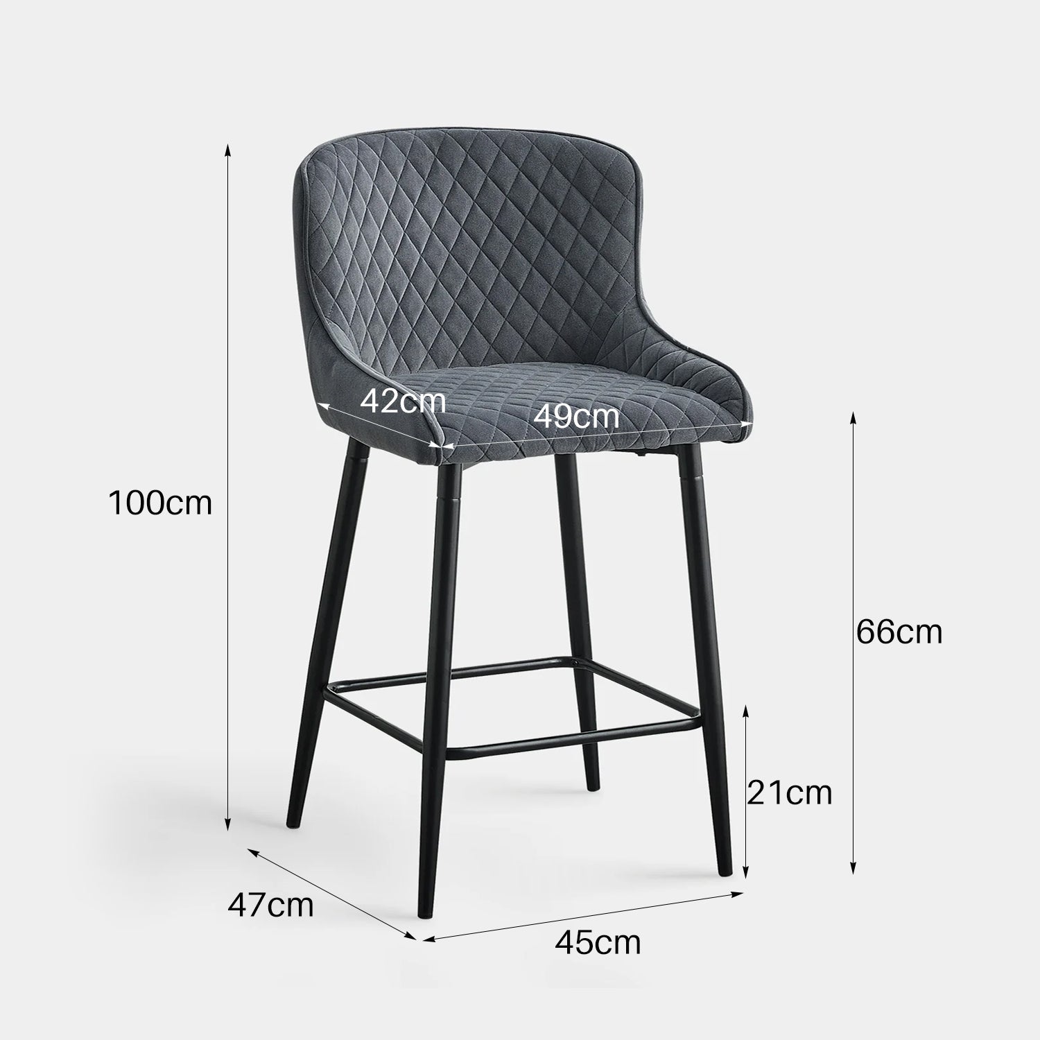 Dundas Velvet Bar Stools [65cm] [Set of 2]-4