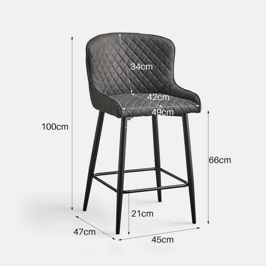 Dundas Faux Leather Bar Stools [65cm] [Set of 2]-4