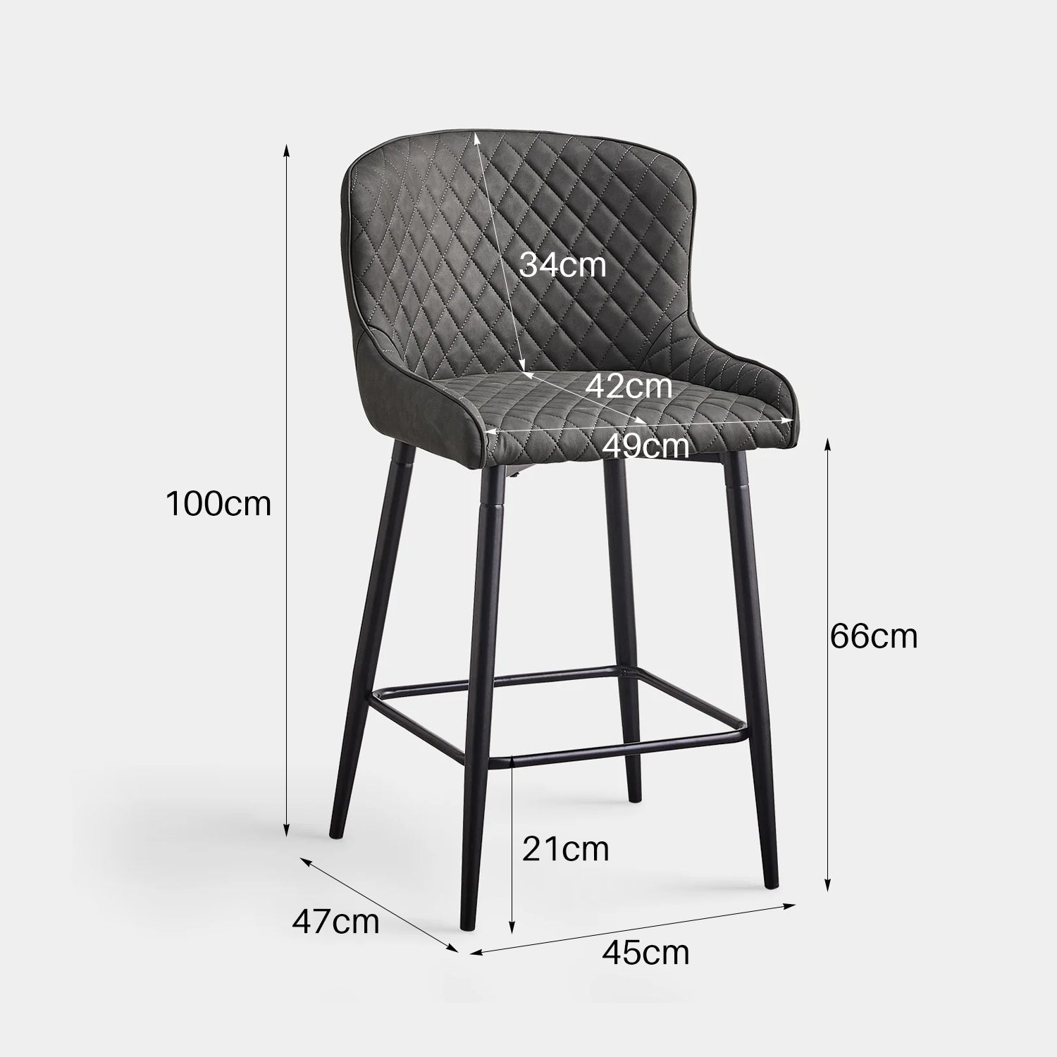 Dundas Faux Leather Bar Stools [65cm] [Set of 2]-4