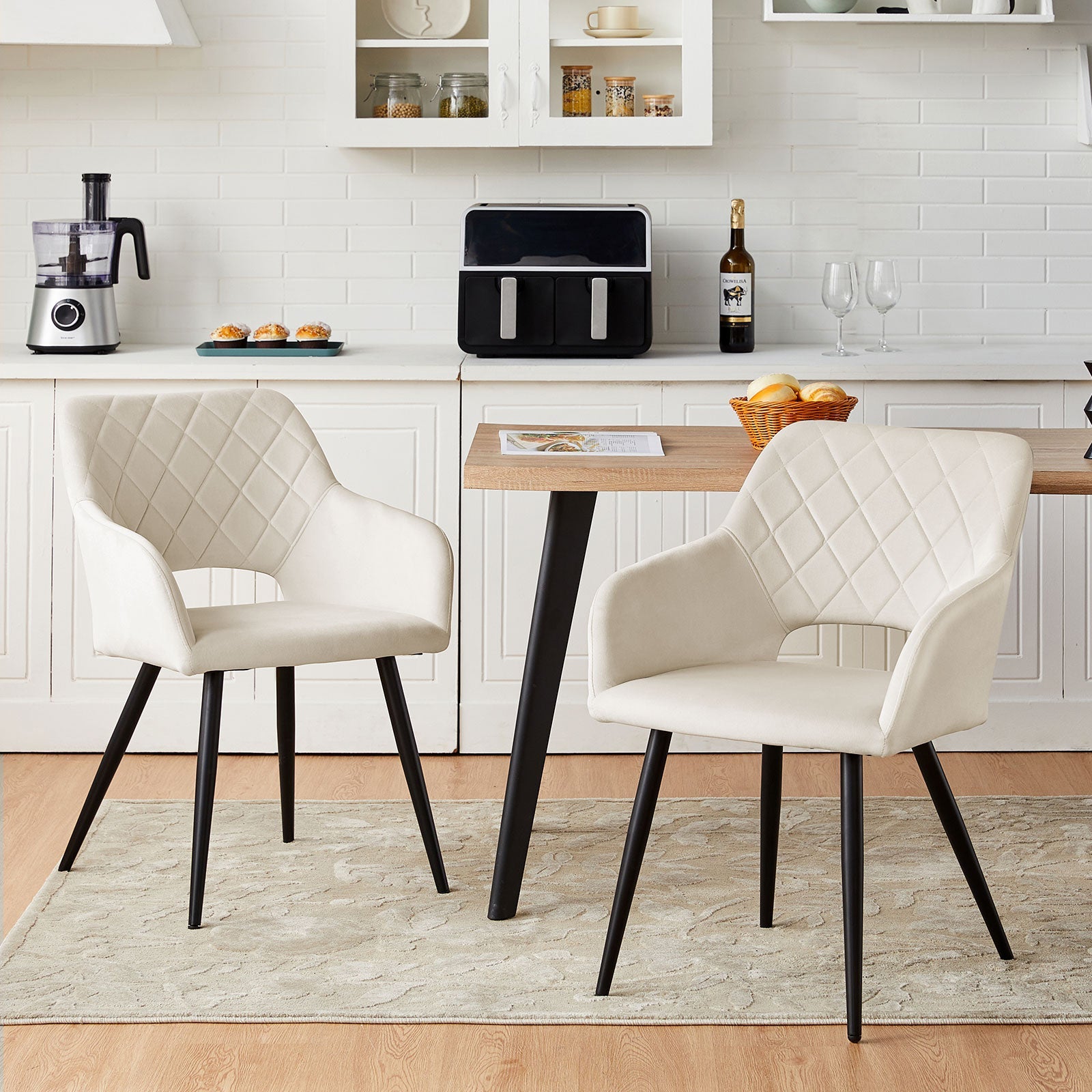 Kieran Velvet Dining Chairs [Set of 2]-5