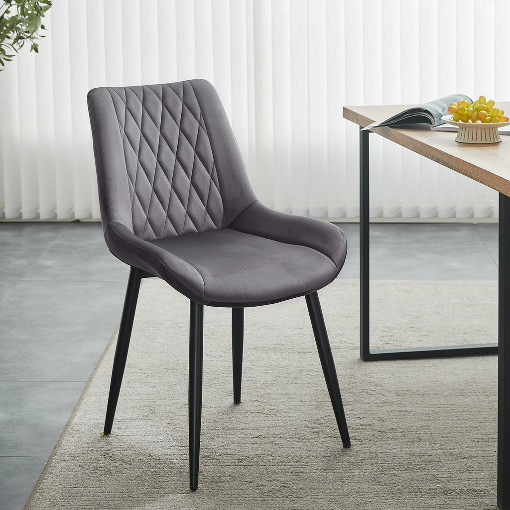Carl Velvet Dining Chairs [Set of 2]-2