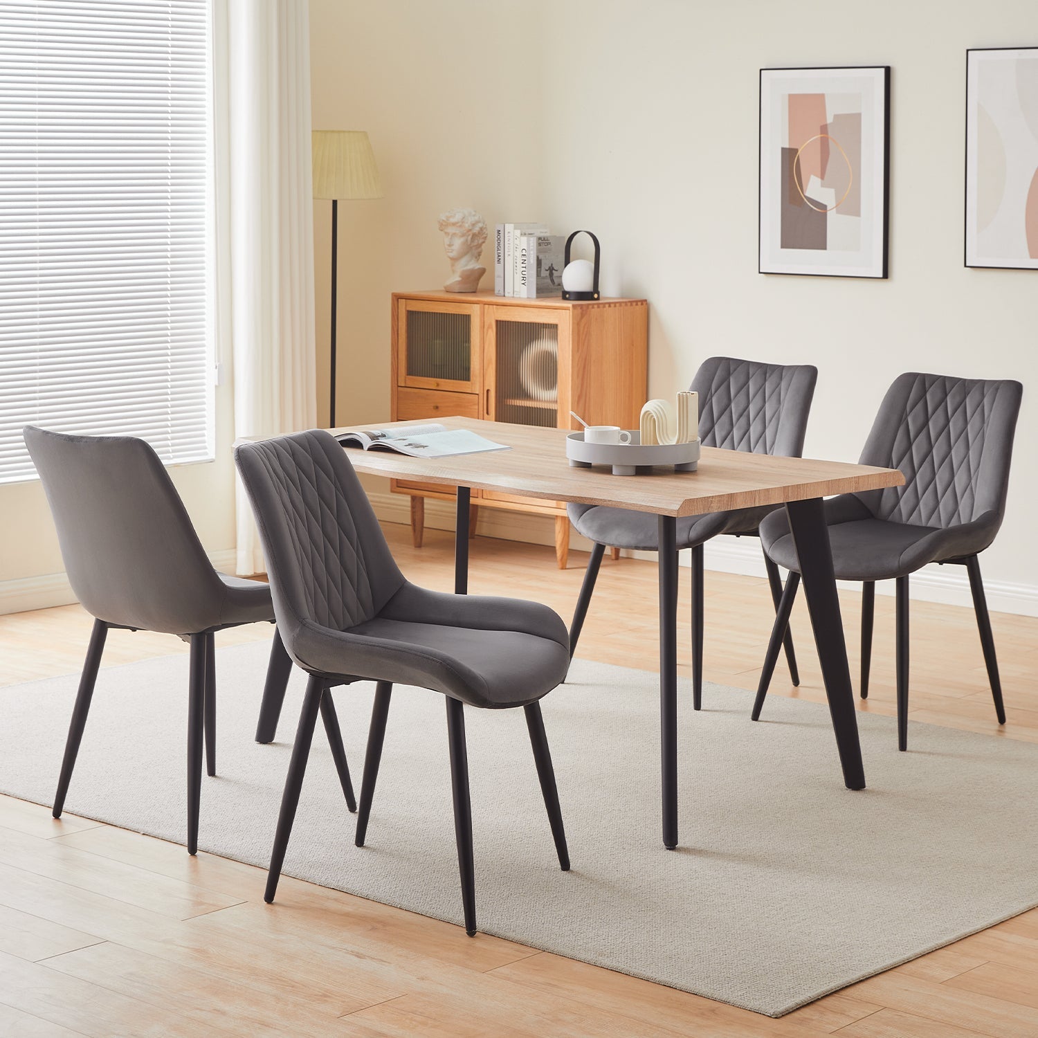 Carl Velvet Dining Chairs [Set of 2]-3