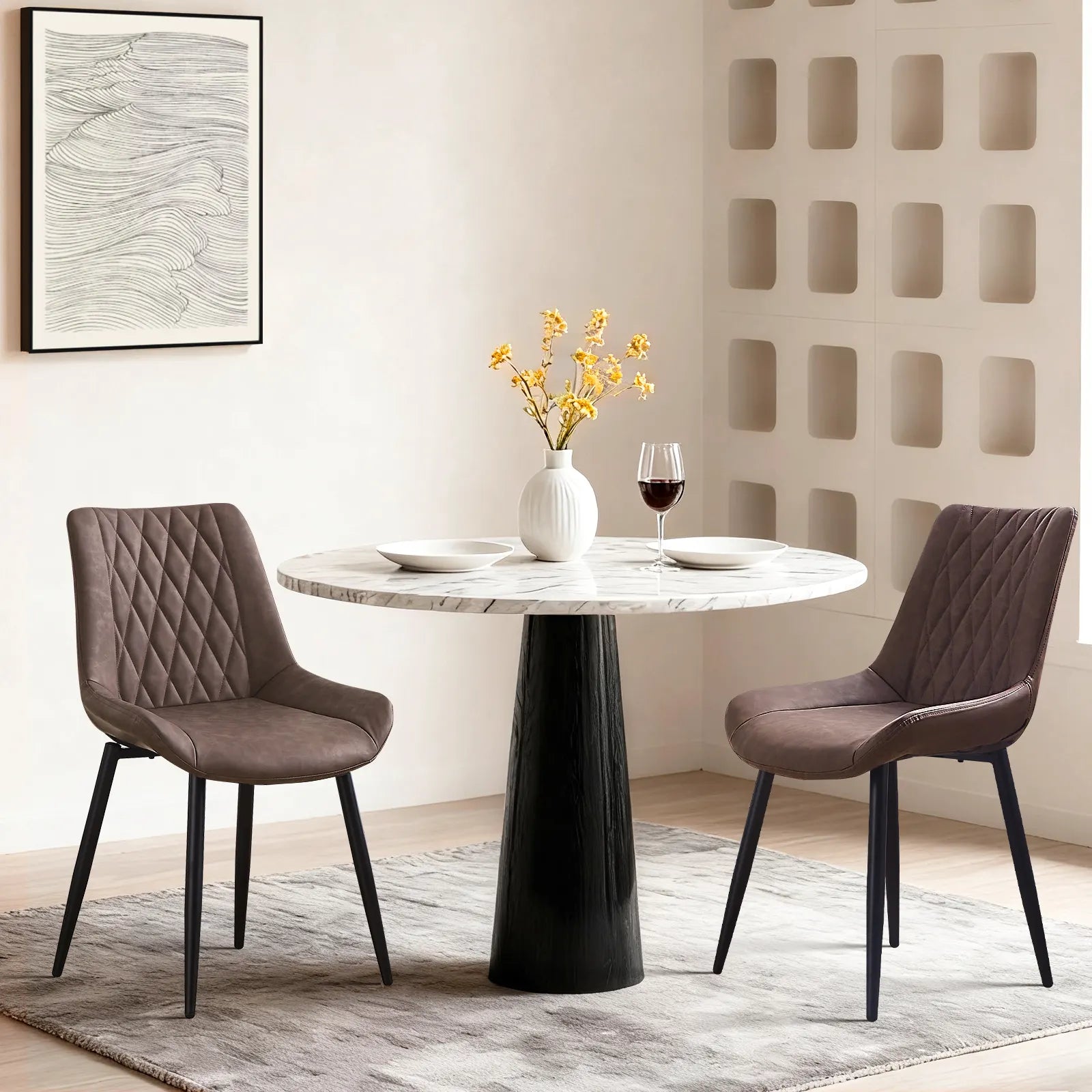 Carl Faux Leather Dining Chairs-5