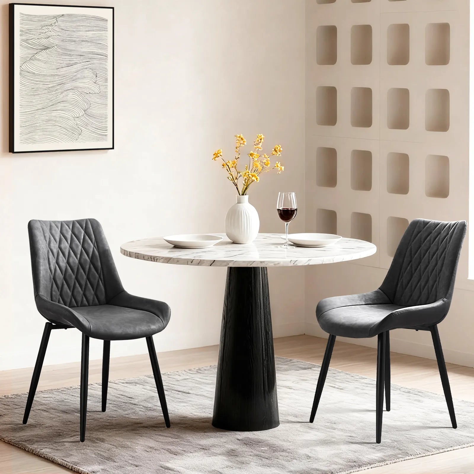 Carl Faux Leather Dining Chairs-0