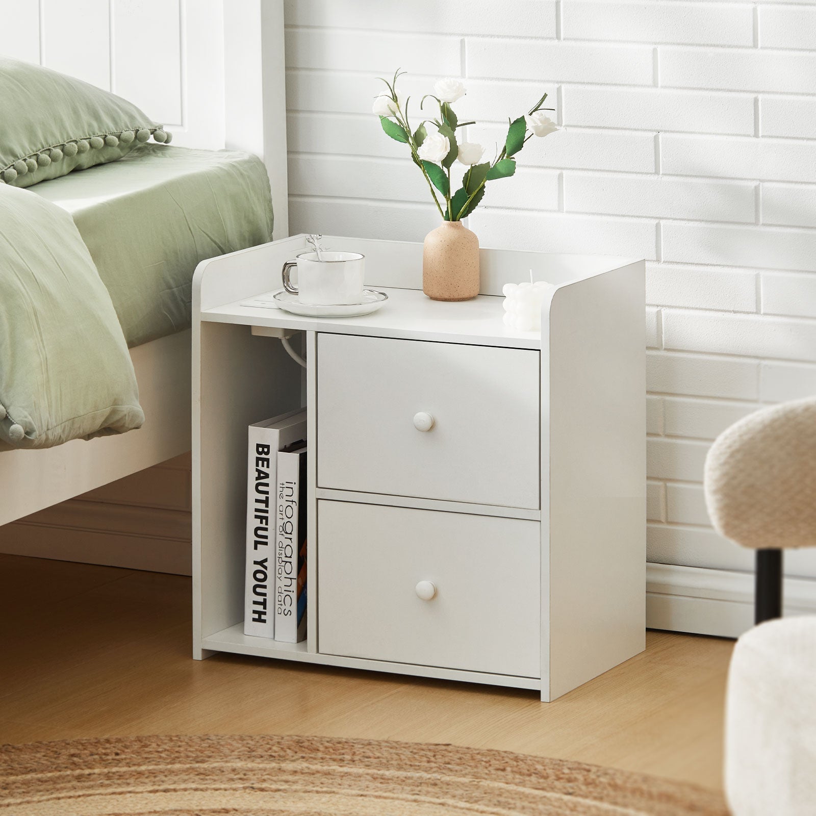 Carrelli Smart Bedside Table [RGB LED Lights]-1