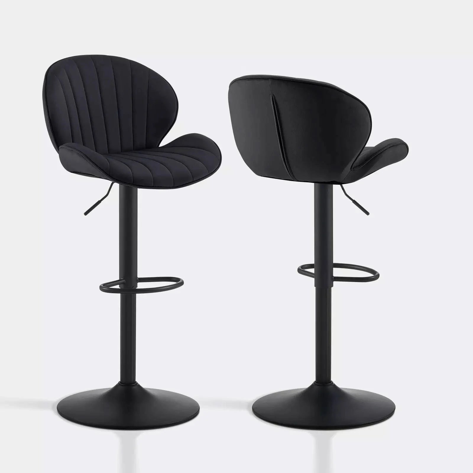 Caryol Velvet Bar Stool [Height Adjustable][Set of 2]-0