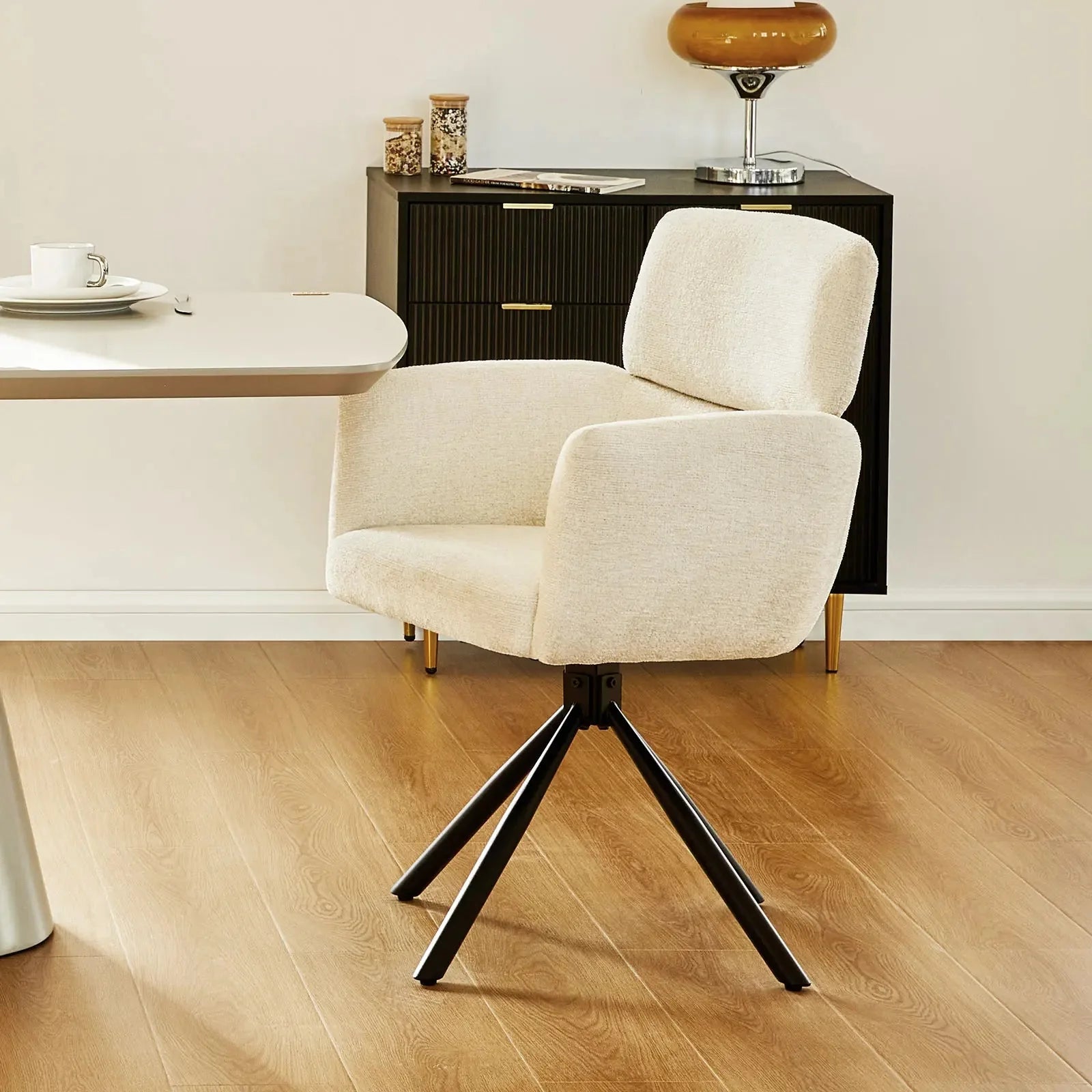Castoro Chenille Swivel Chair-5