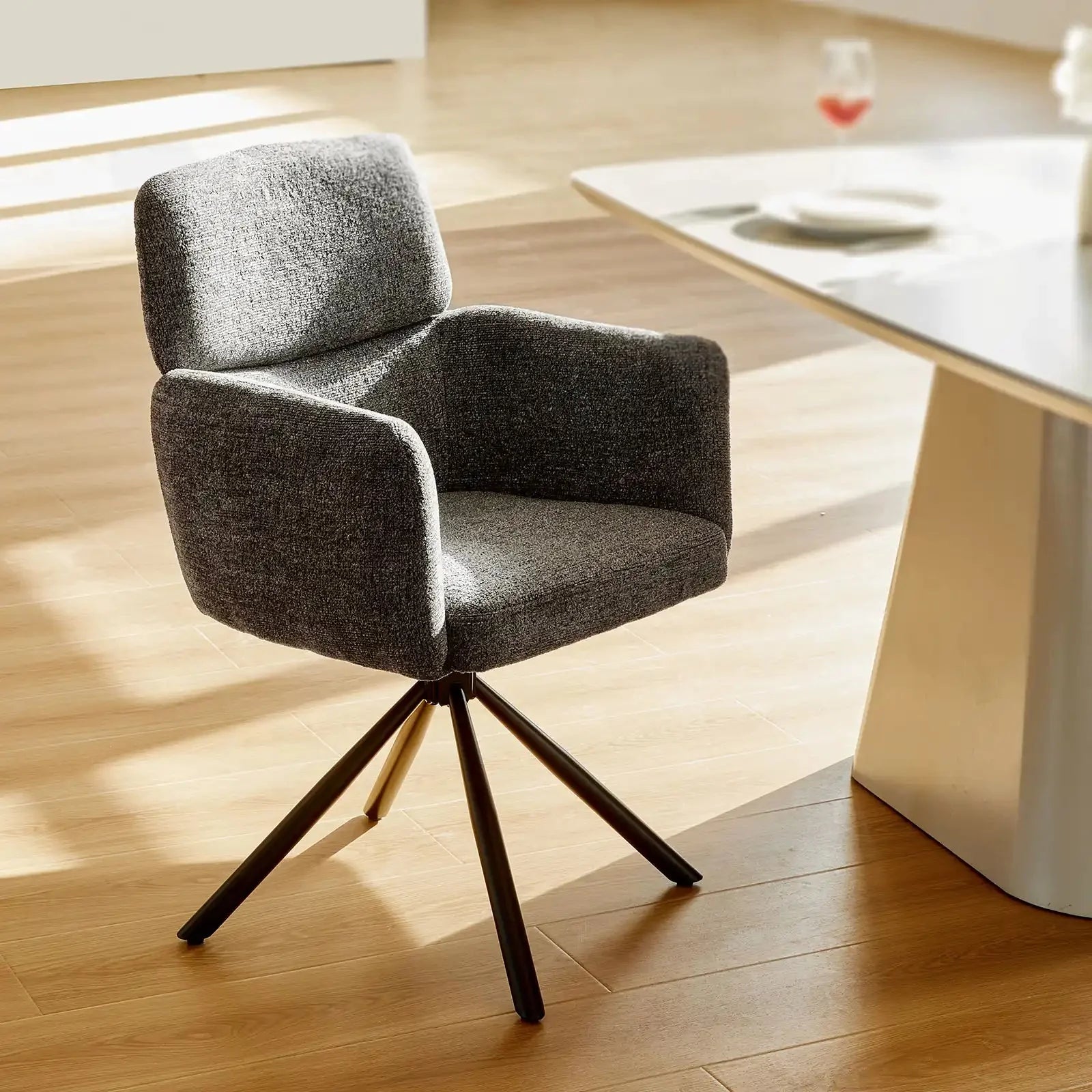 Castoro Chenille Swivel Chair-6