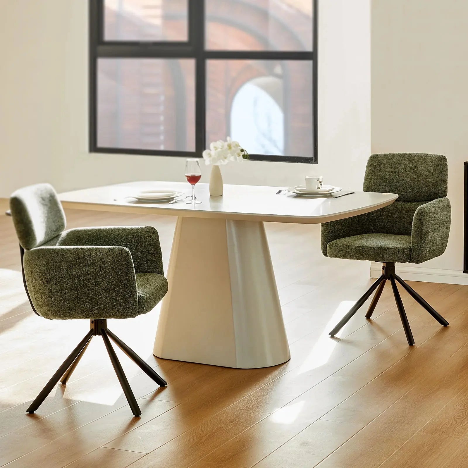Castoro Chenille Swivel Chair-1