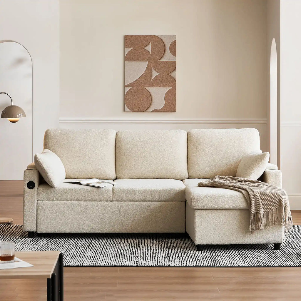 Clarkson 3-Seater Boucle Sofa Bed-0