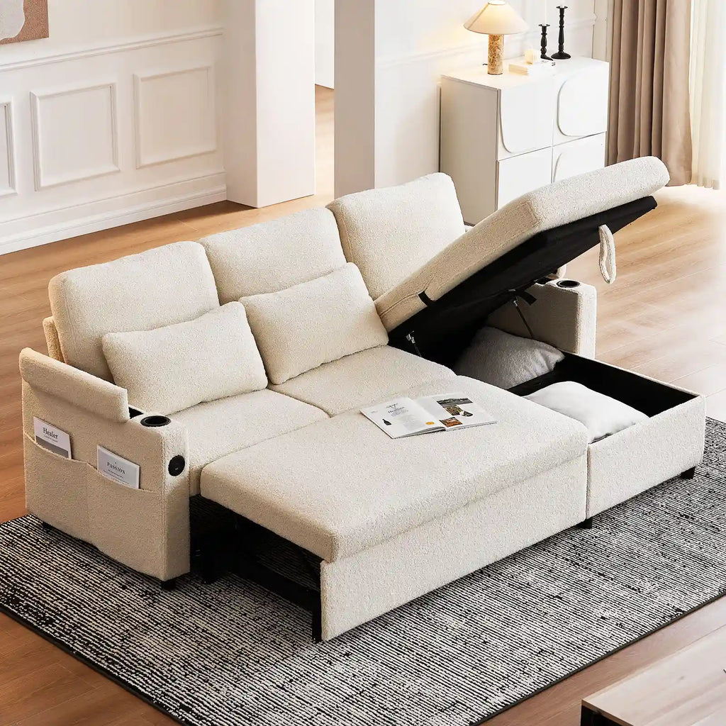 Clarkson 3-Seater Boucle Sofa Bed-4