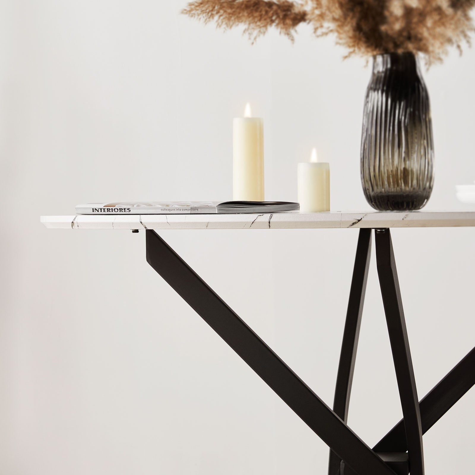 Clarris Marble Pattern Round Dining Table [for 4-6]-3