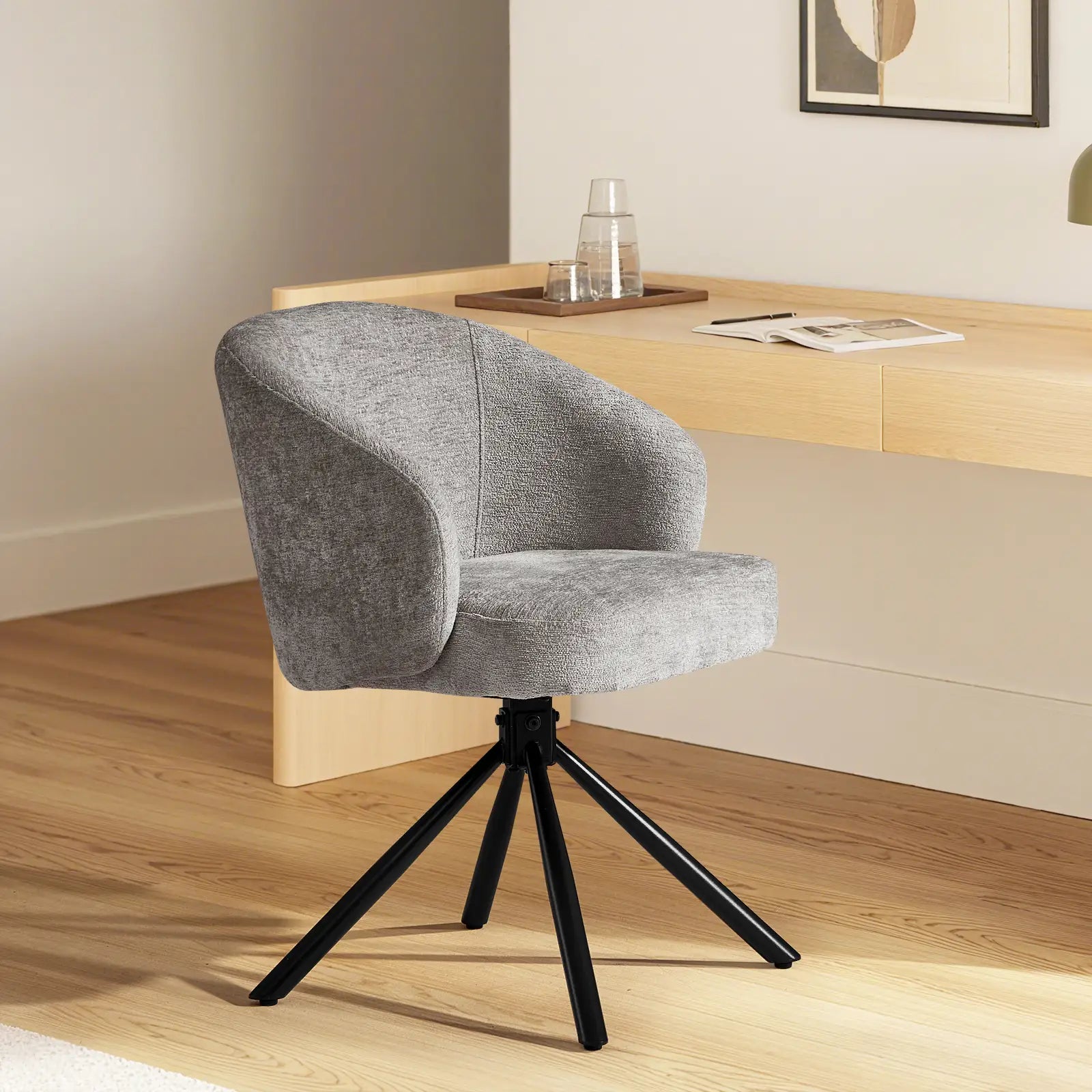 Cleo Grey Swivel Desk Chair-0
