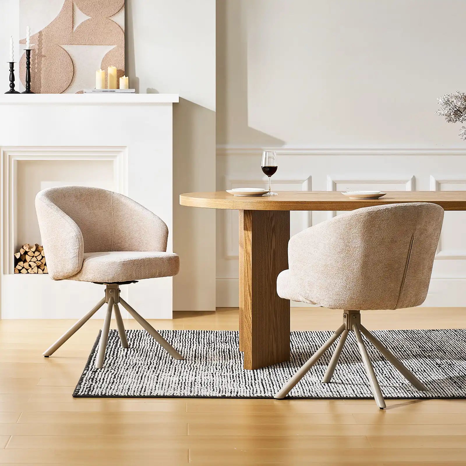 Cleo Cream Swivel Desk Chair
