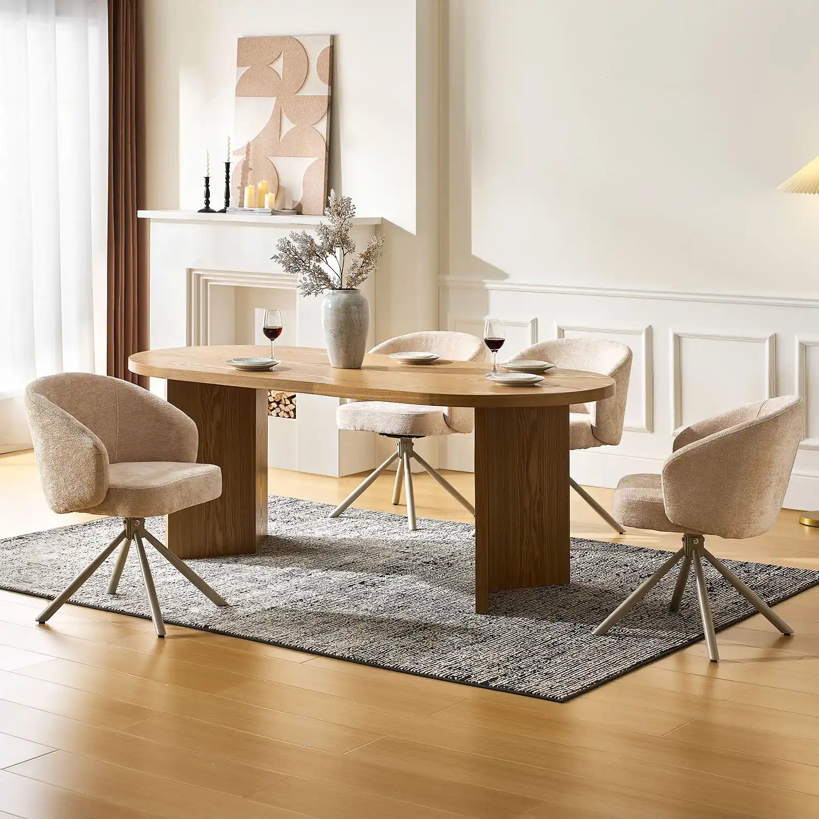 Cleo Cream Swivel Desk Chair
