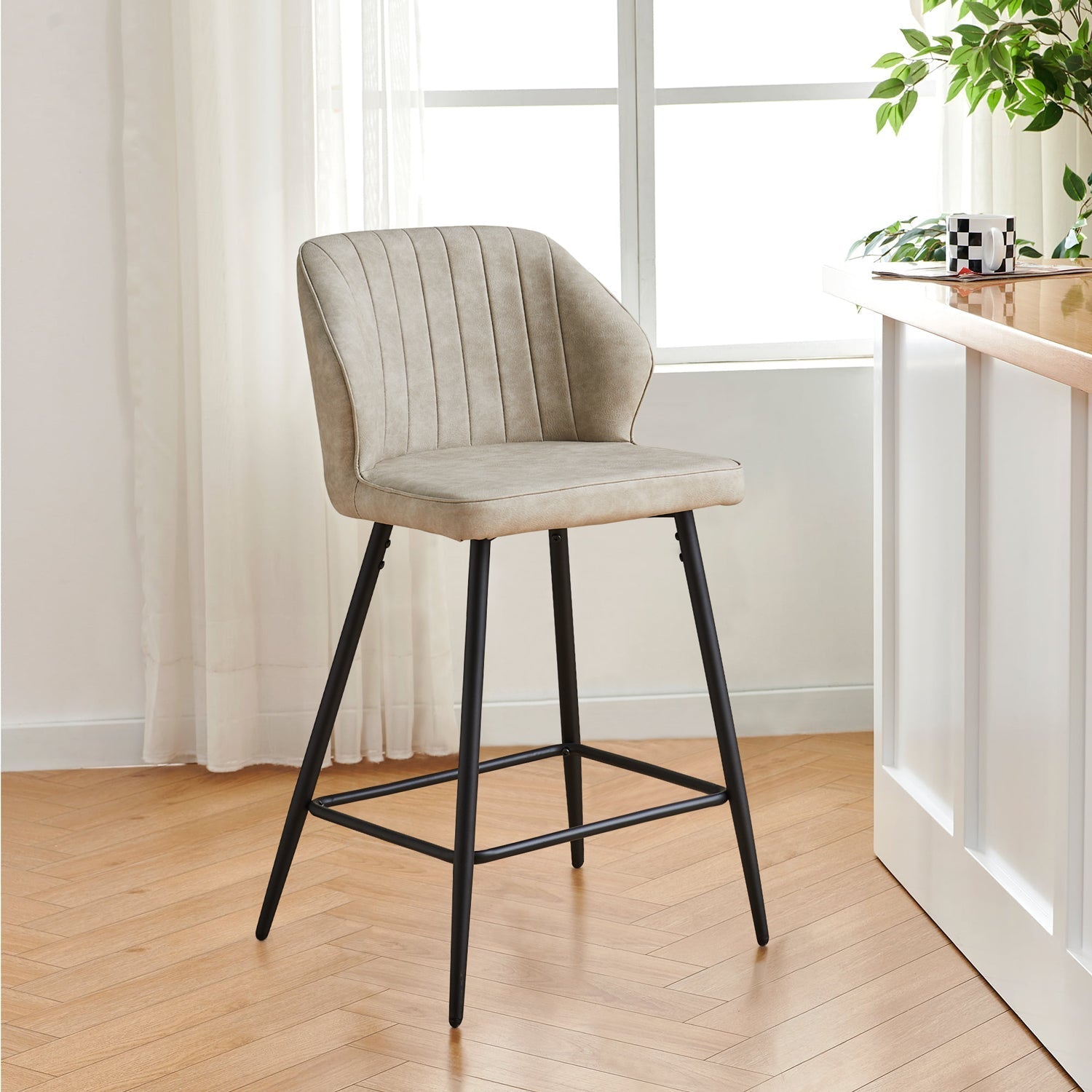 Danforth Faux Leather Bar Stool [65cm] [Set of 2]