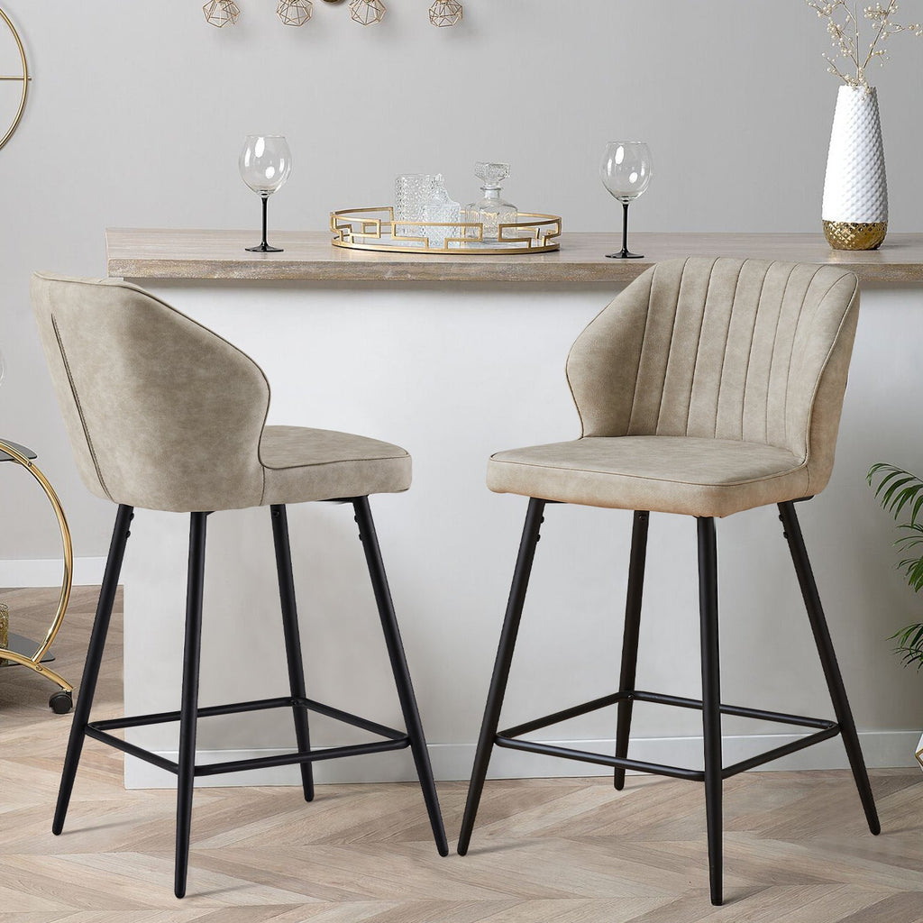 Danforth Faux Leather Bar Stool [65cm] [Set of 2]
