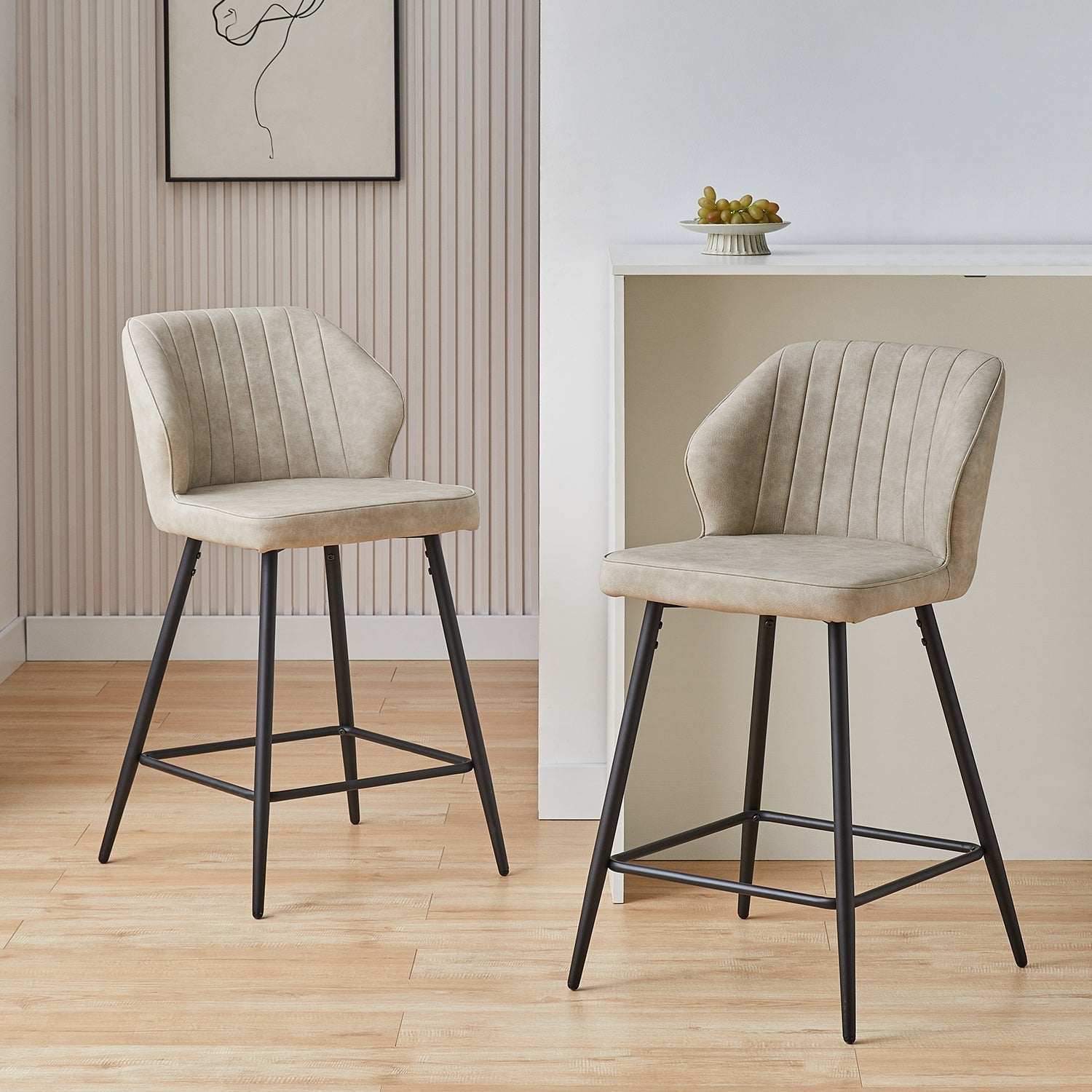 Danforth Faux Leather Bar Stool [65cm] [Set of 2]