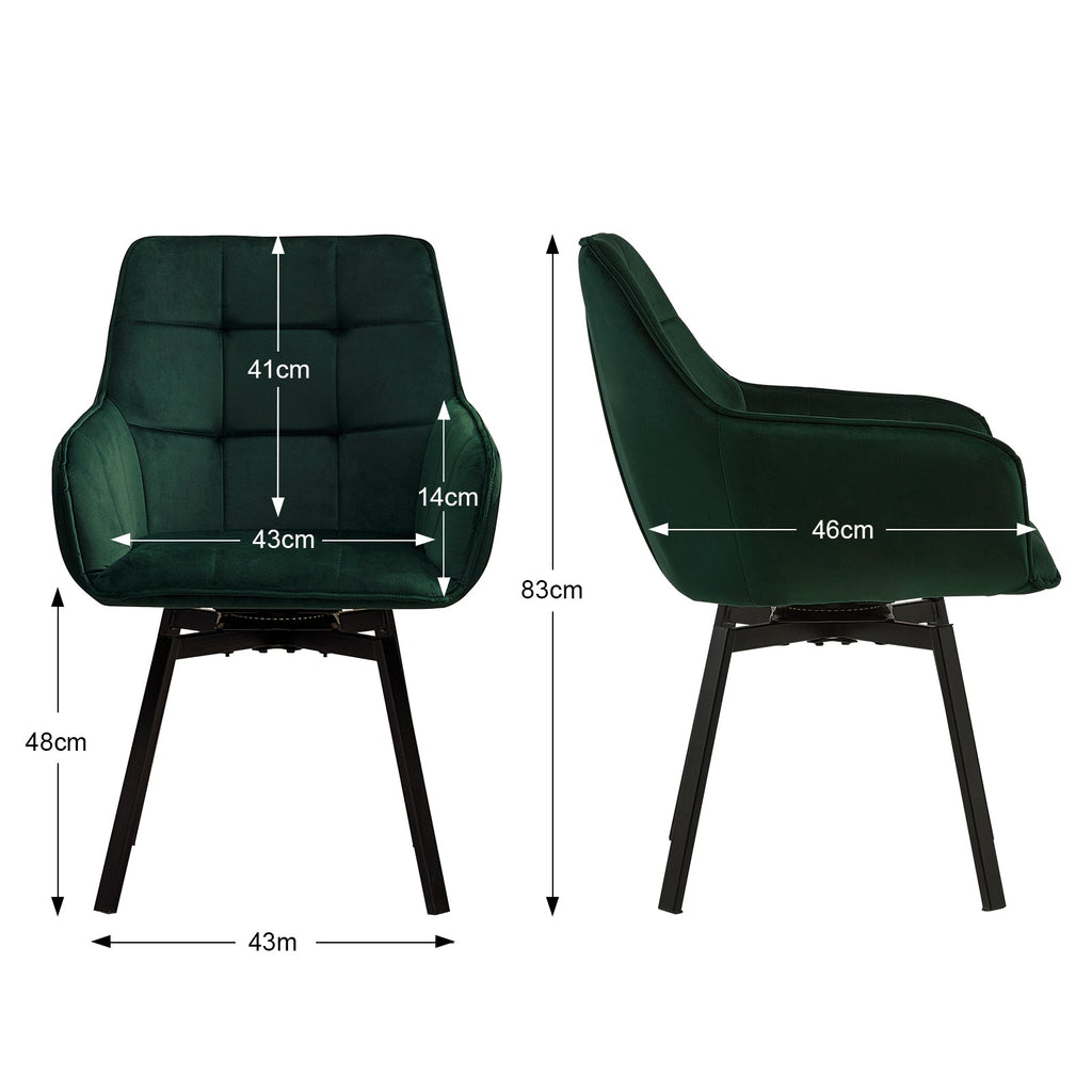 Danyl Velvet Swivel Dining Chair-2
