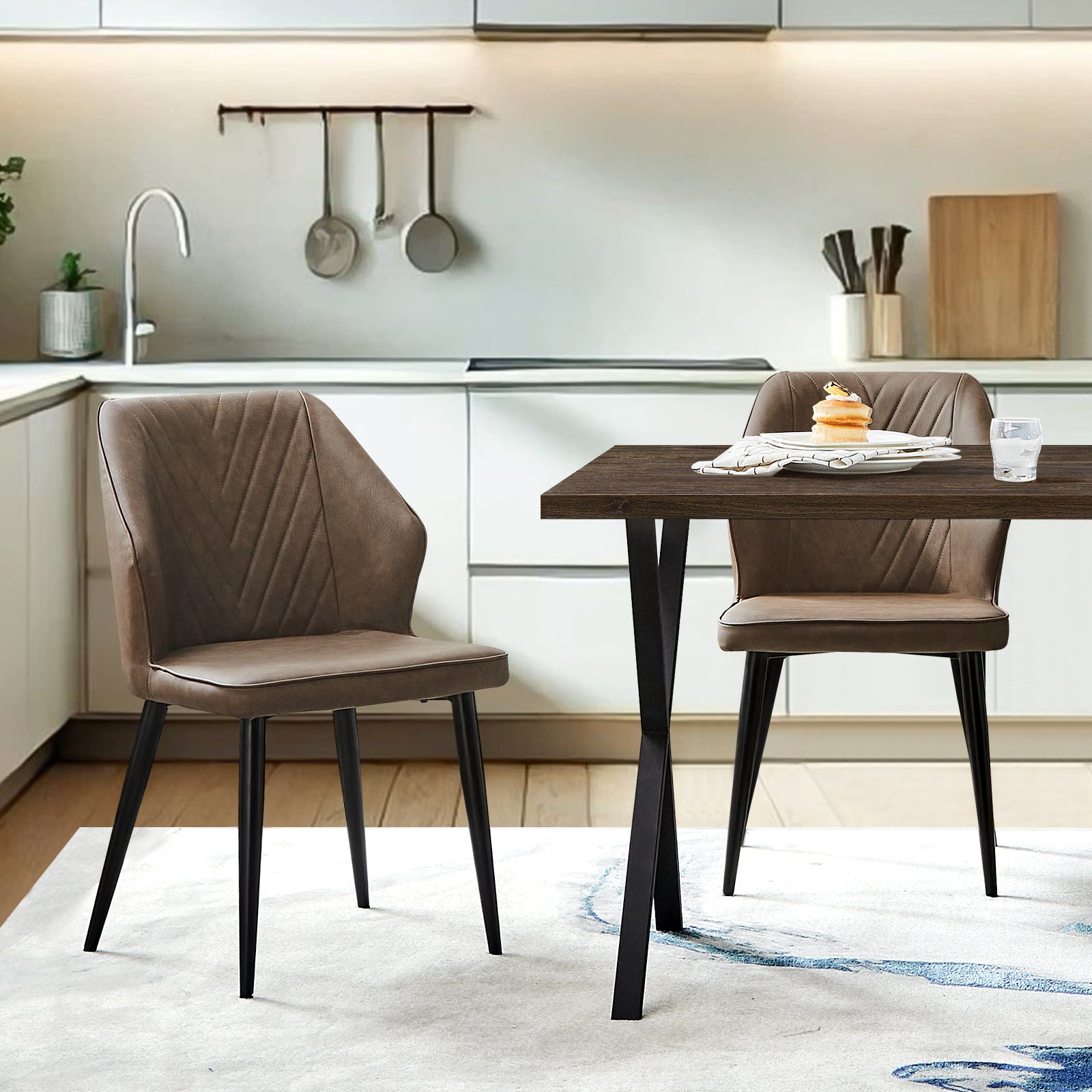 Daviyon Faux Leather Dining Chairs-6