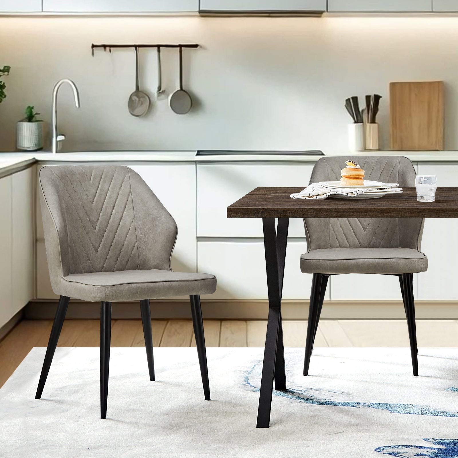 Daviyon Faux Leather Dining Chairs-5