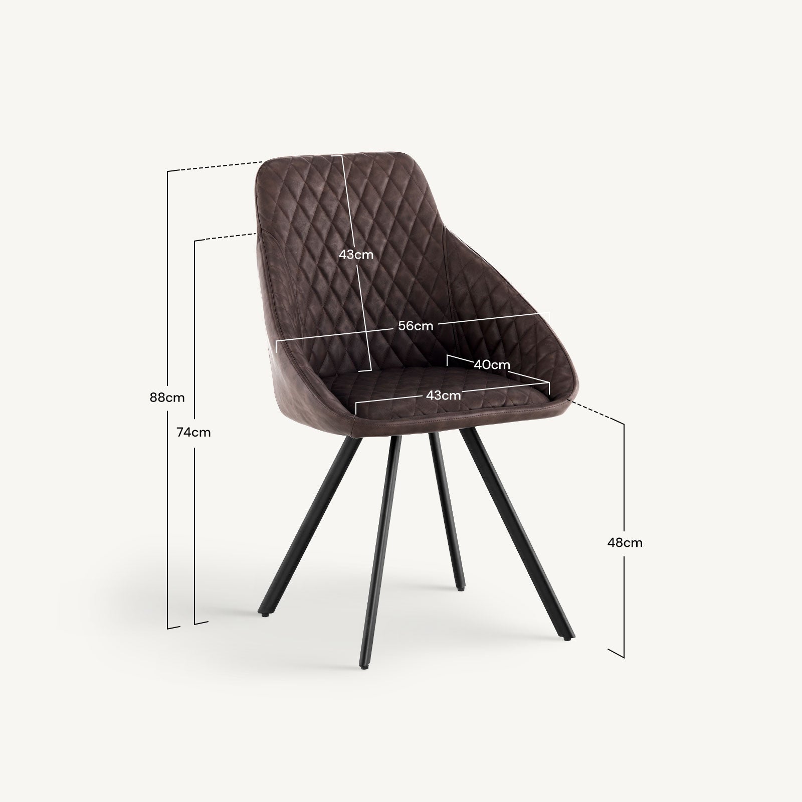 Deluna Faux Leather Dining Chair-3