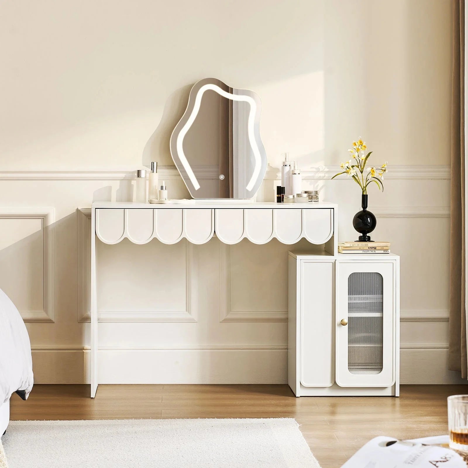 Doris Cloud Mirror Dressing Table-0