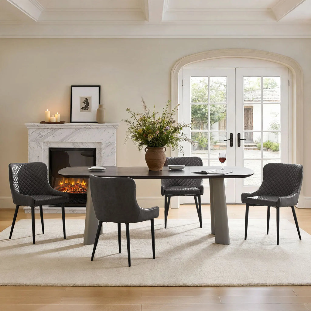Dundas Faux Leather Dining Chair-3