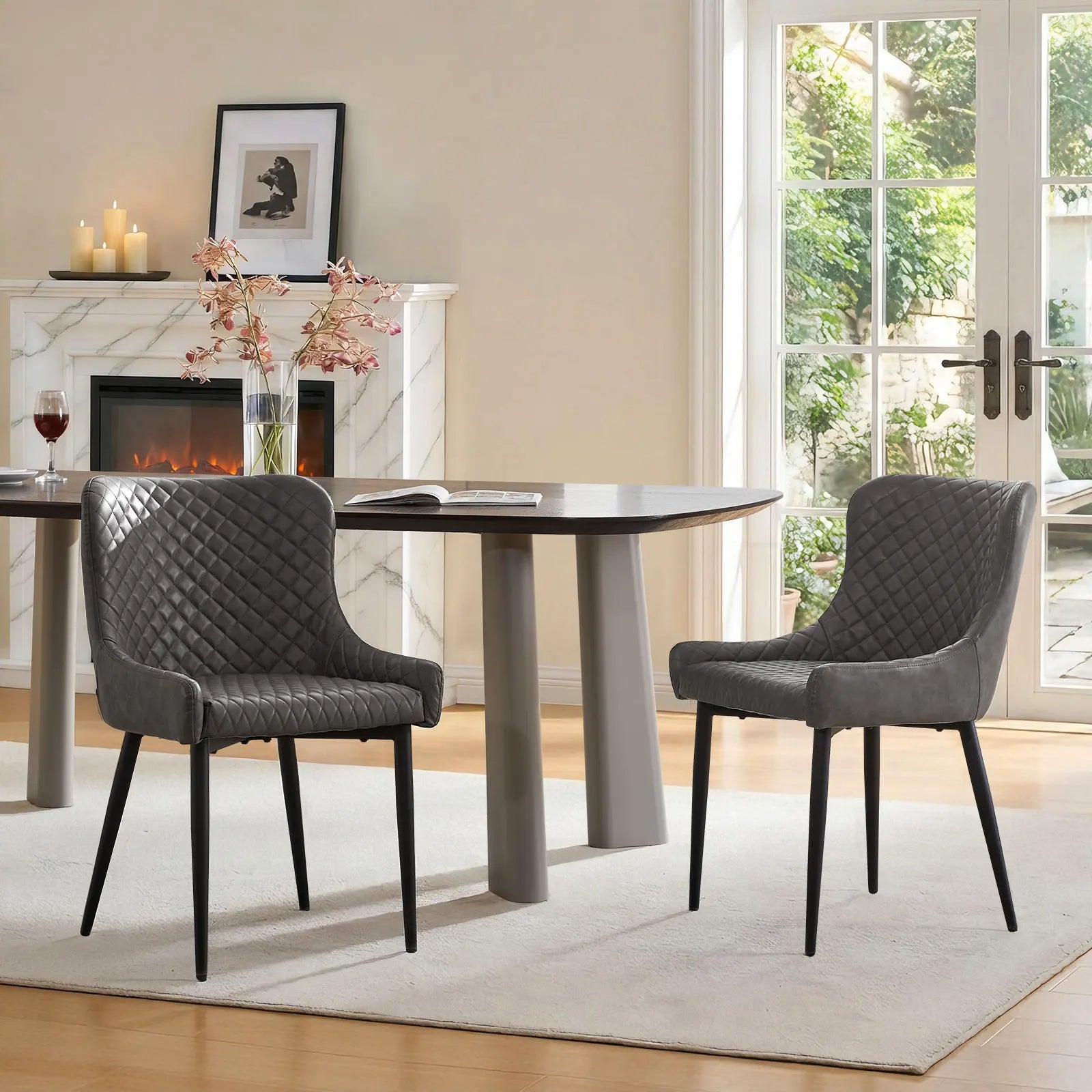 Dundas Faux Leather Dining Chair-2