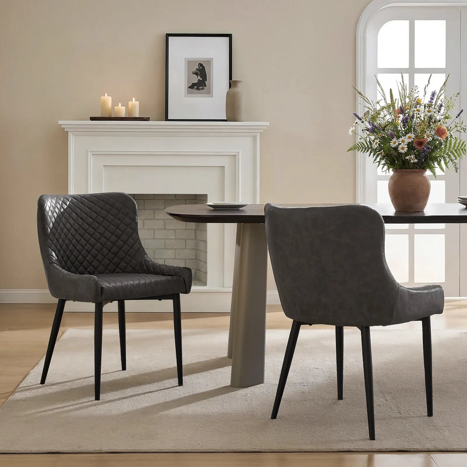 Dundas Faux Leather Dining Chair-1