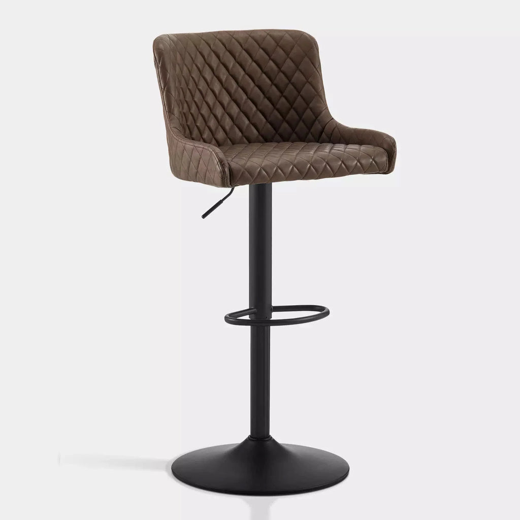 Dundas Faux Leather Bar Stools [Height Adjustable] [Set of 2]-0